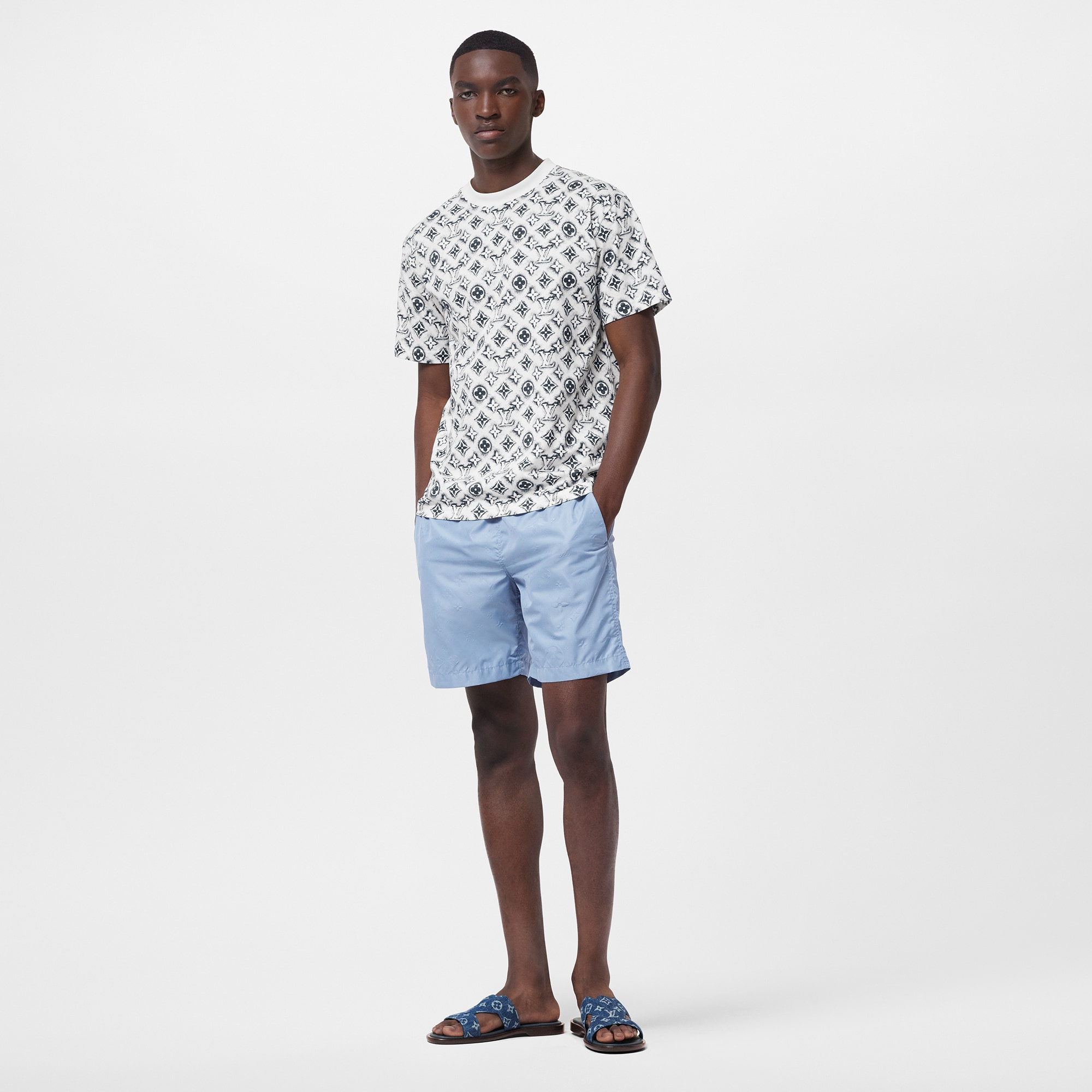 Shorts da surf in nylon con motivo Monogram  Uomo Abbigliamento Costumi | LOUIS VUITTON (Zoom prodotto)