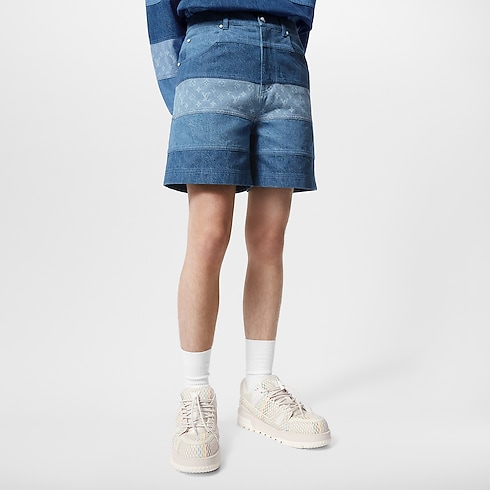 Shorts in denim effetto patchwork Uomo Abbigliamento Collezione Denim | LOUIS VUITTON (Zoom prodotto)