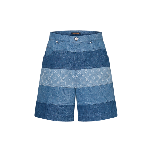 Shorts in denim effetto patchwork Uomo Abbigliamento Collezione Denim | LOUIS VUITTON (Zoom prodotto)