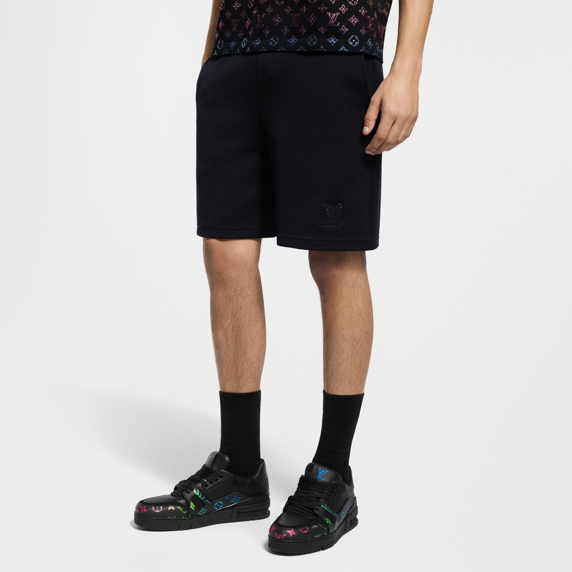 Shorts in jersey con iniziali LV  Uomo Abbigliamento Tutti i Capi di Abbigliamento | LOUIS VUITTON (Zoom prodotto)