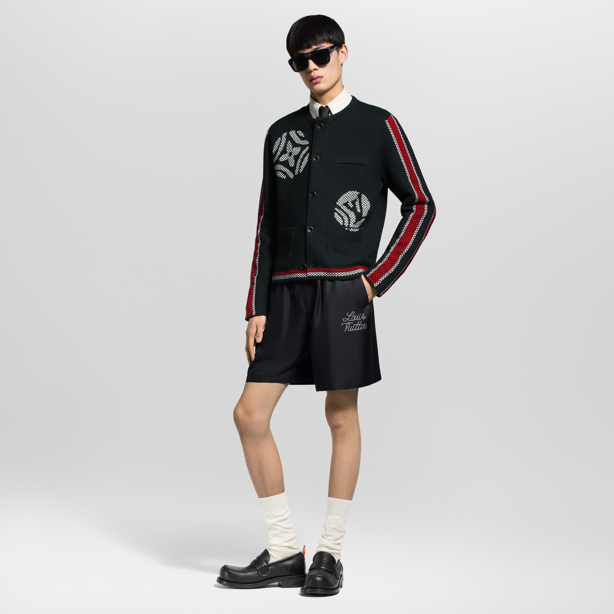 Shorts in seta con motivo iconico stampato  Uomo Abbigliamento Pantaloni | LOUIS VUITTON (Zoom prodotto)