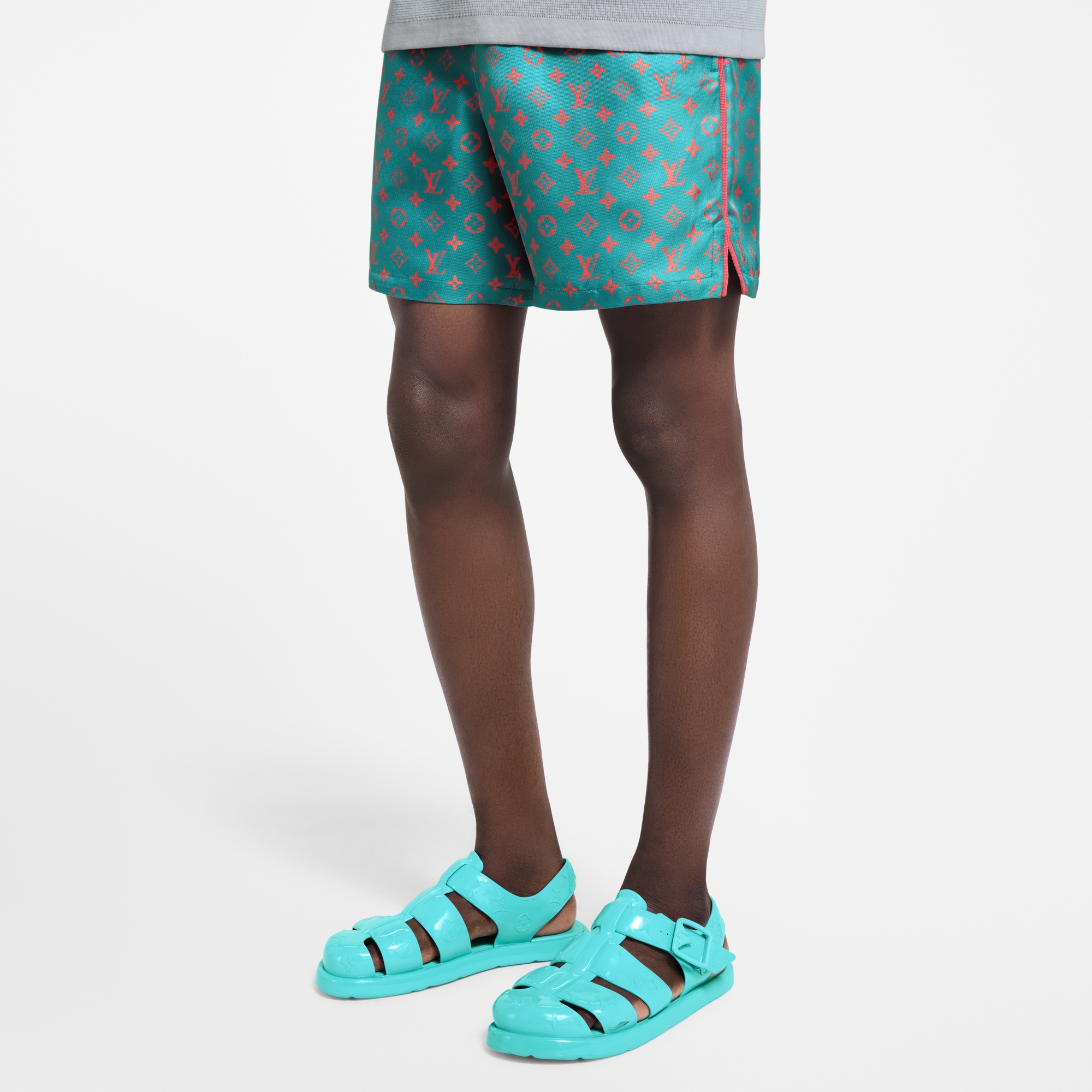 Shorts in seta con motivo Monogram  Uomo Abbigliamento Pantaloni | LOUIS VUITTON (Zoom prodotto)