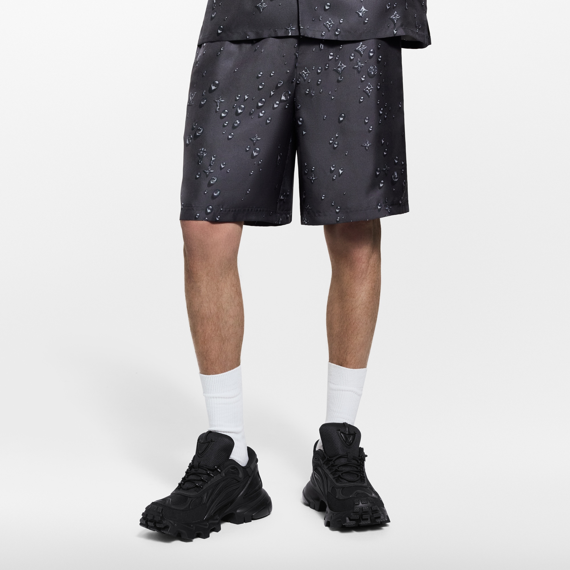 Shorts in seta con motivo Monogram  Uomo Abbigliamento Pantaloni | LOUIS VUITTON (Zoom prodotto)
