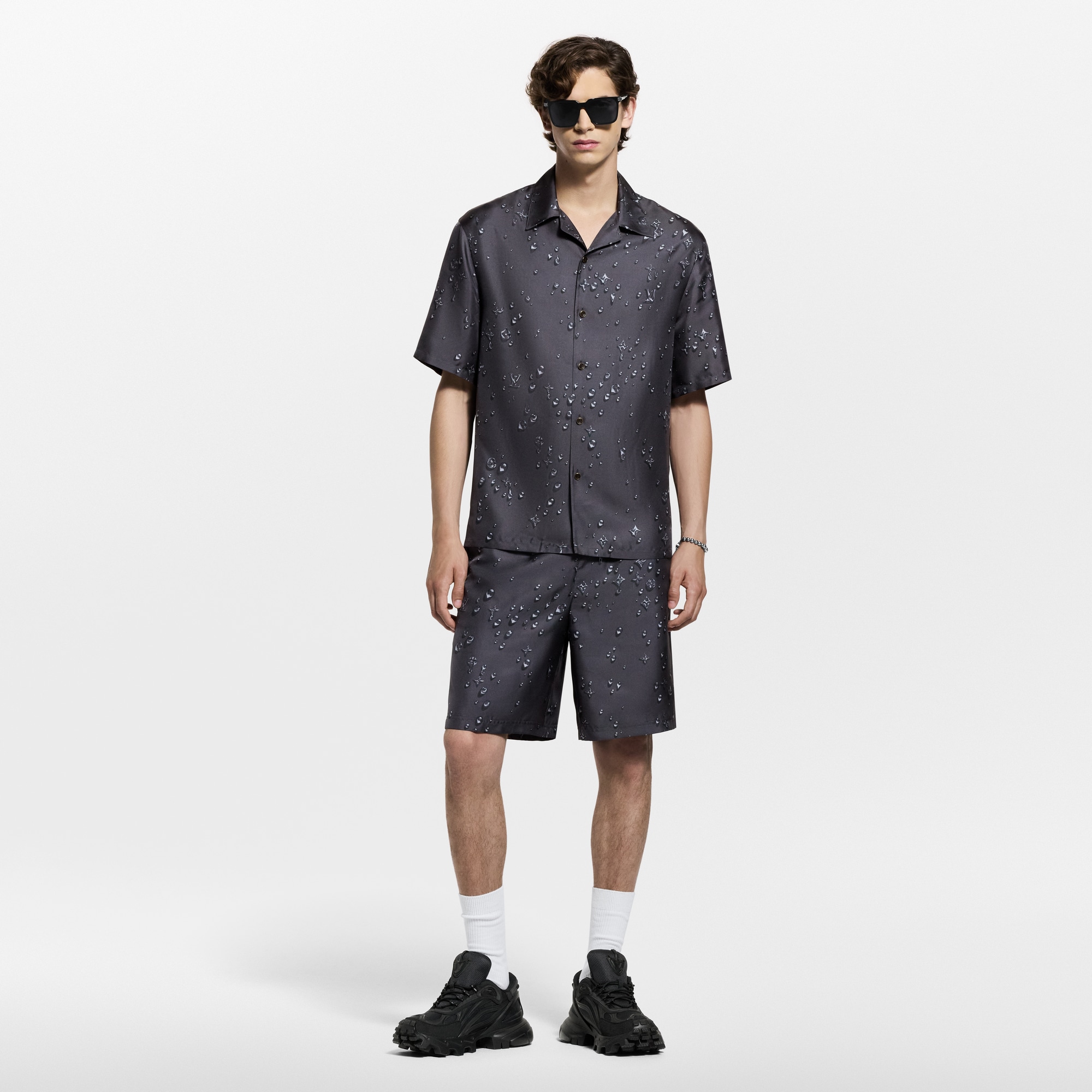 Shorts in seta con motivo Monogram  Uomo Abbigliamento Pantaloni | LOUIS VUITTON (Zoom prodotto)