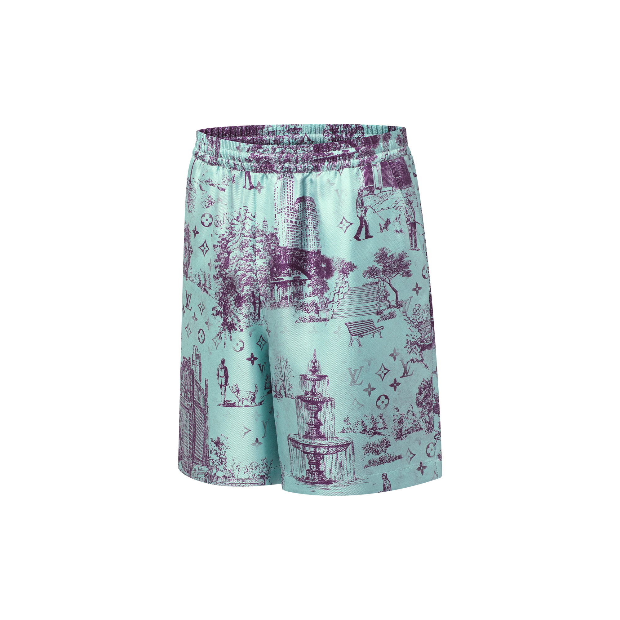 Shorts in seta stampata  Uomo Abbigliamento Pantaloni | LOUIS VUITTON (Zoom prodotto)