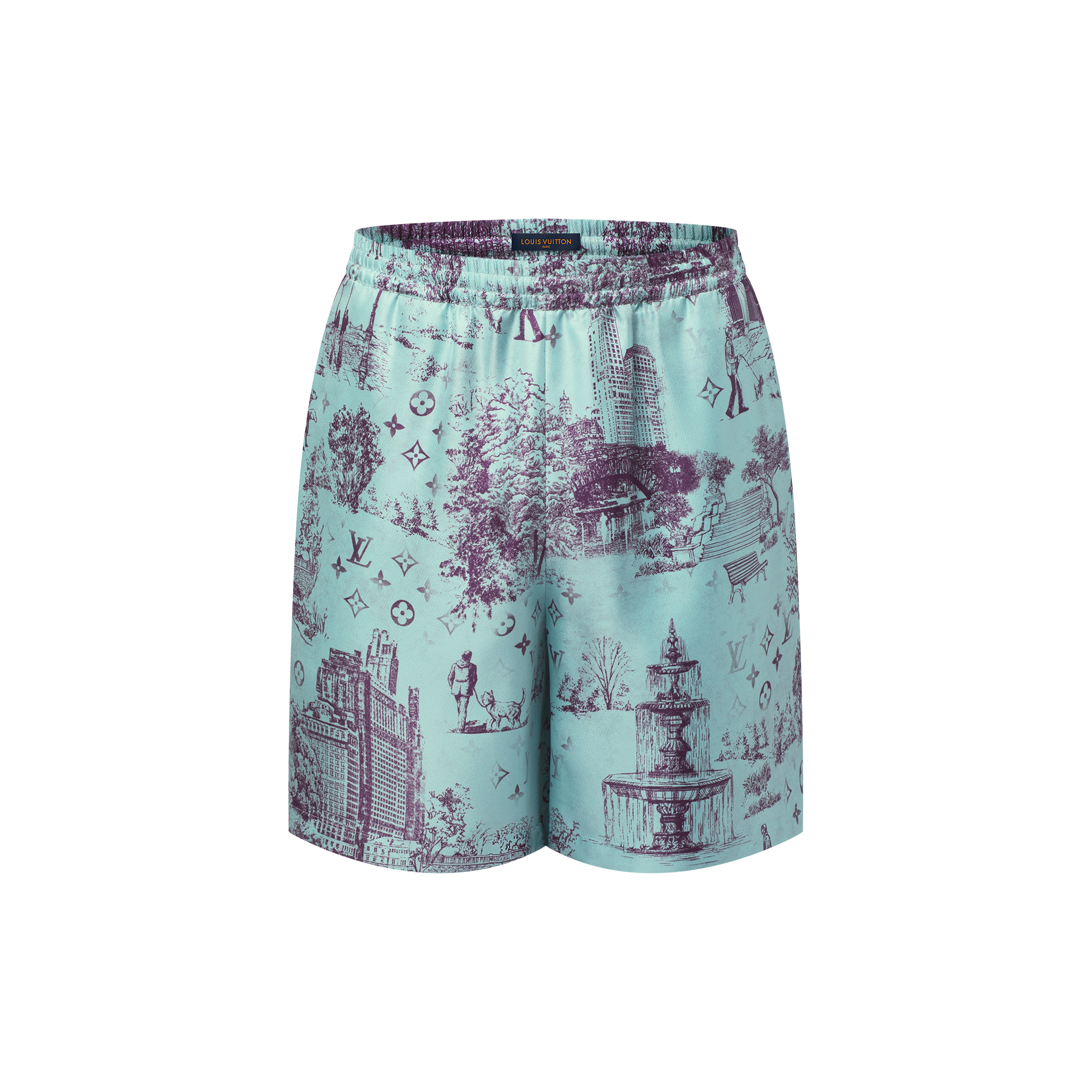 Shorts in seta stampata  Uomo Abbigliamento Pantaloni | LOUIS VUITTON (Zoom prodotto)