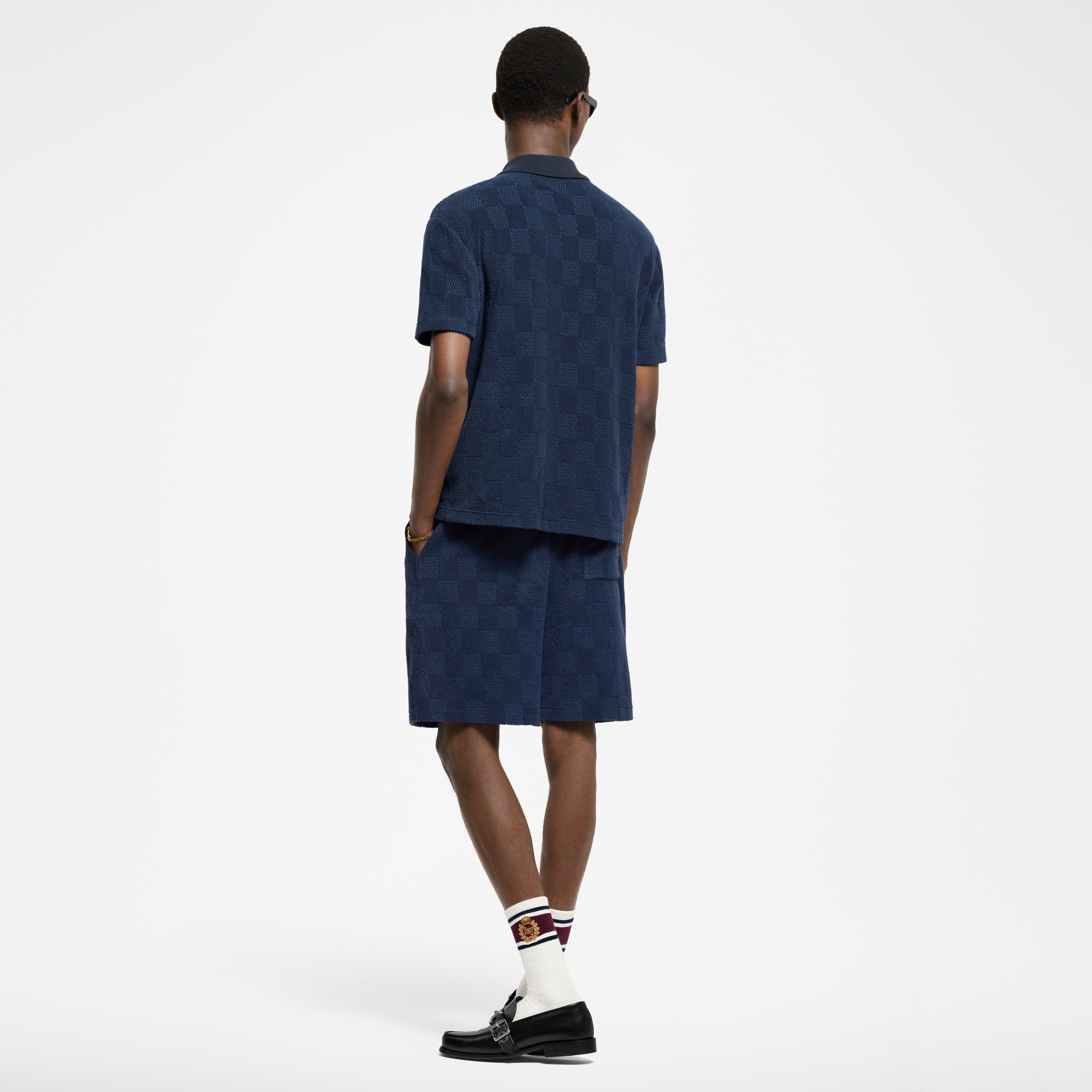 Shorts in spugna di misto cotone con motivo Damier  Uomo Abbigliamento Tutti i Capi di Abbigliamento | LOUIS VUITTON (Zoom prodotto)