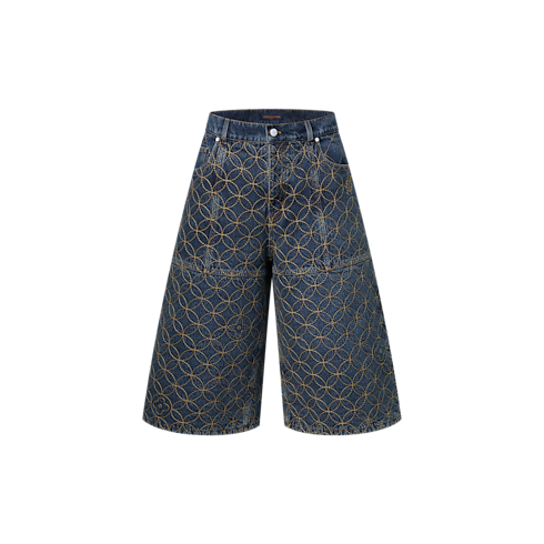 Shorts in stile workwear con ricami Uomo Abbigliamento Collezione Denim | LOUIS VUITTON (Zoom prodotto)