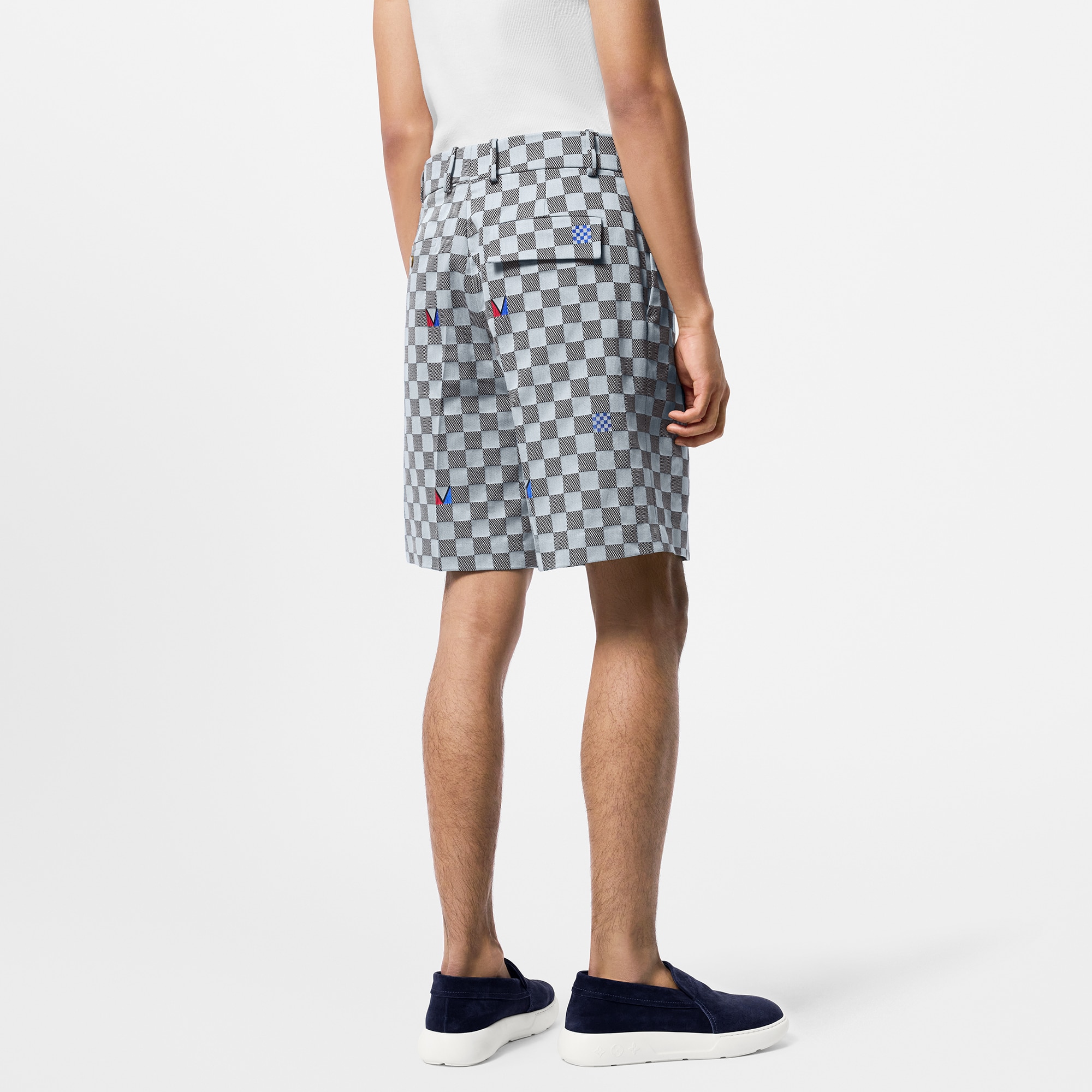 Shorts sartoriali in cotone con motivo Damier  Uomo Abbigliamento Pantaloni | LOUIS VUITTON (Zoom prodotto)