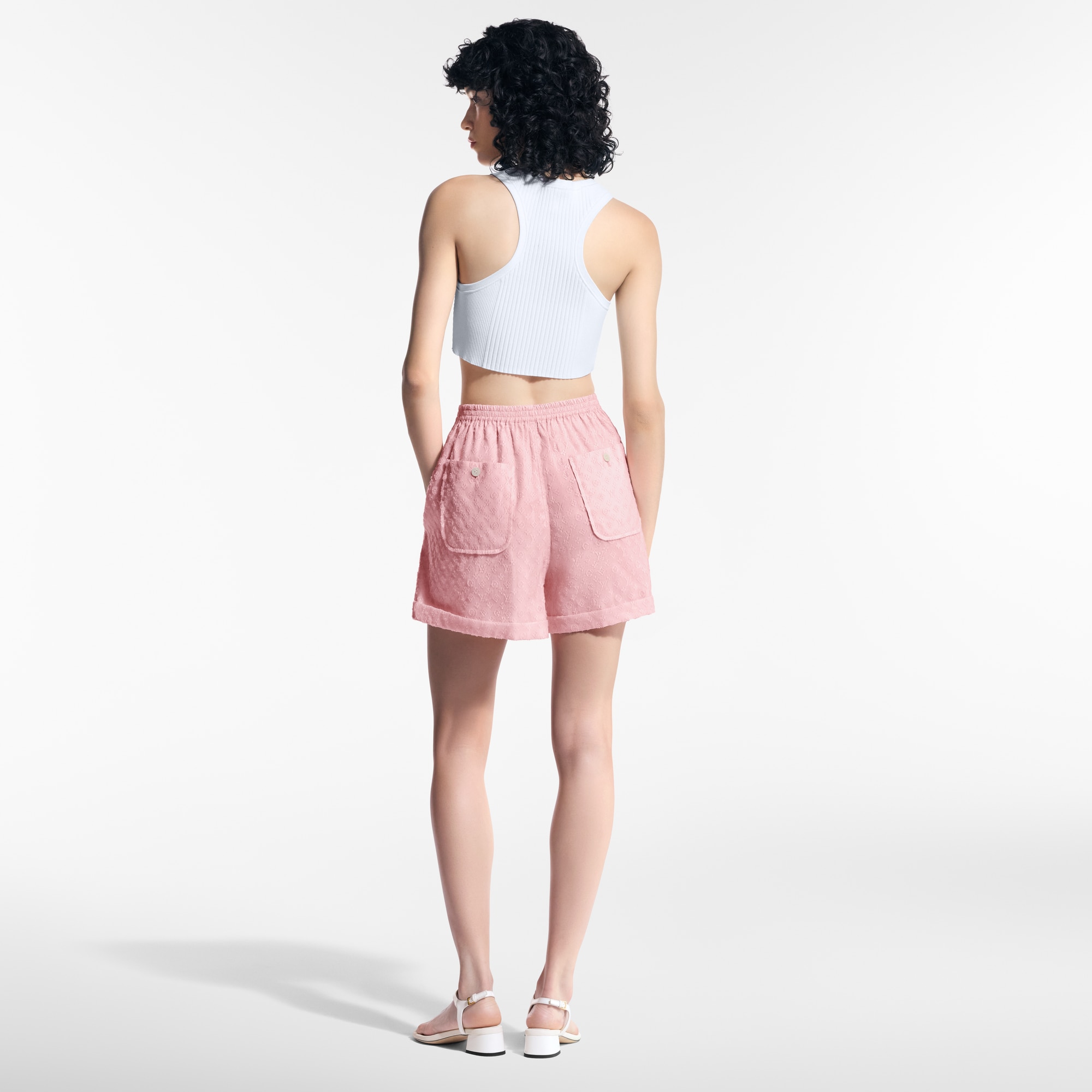Shorts stile boxer con motivo Monogram in fil coupé  Donna Abbigliamento Gonne e Shorts | LOUIS VUITTON (Zoom prodotto)