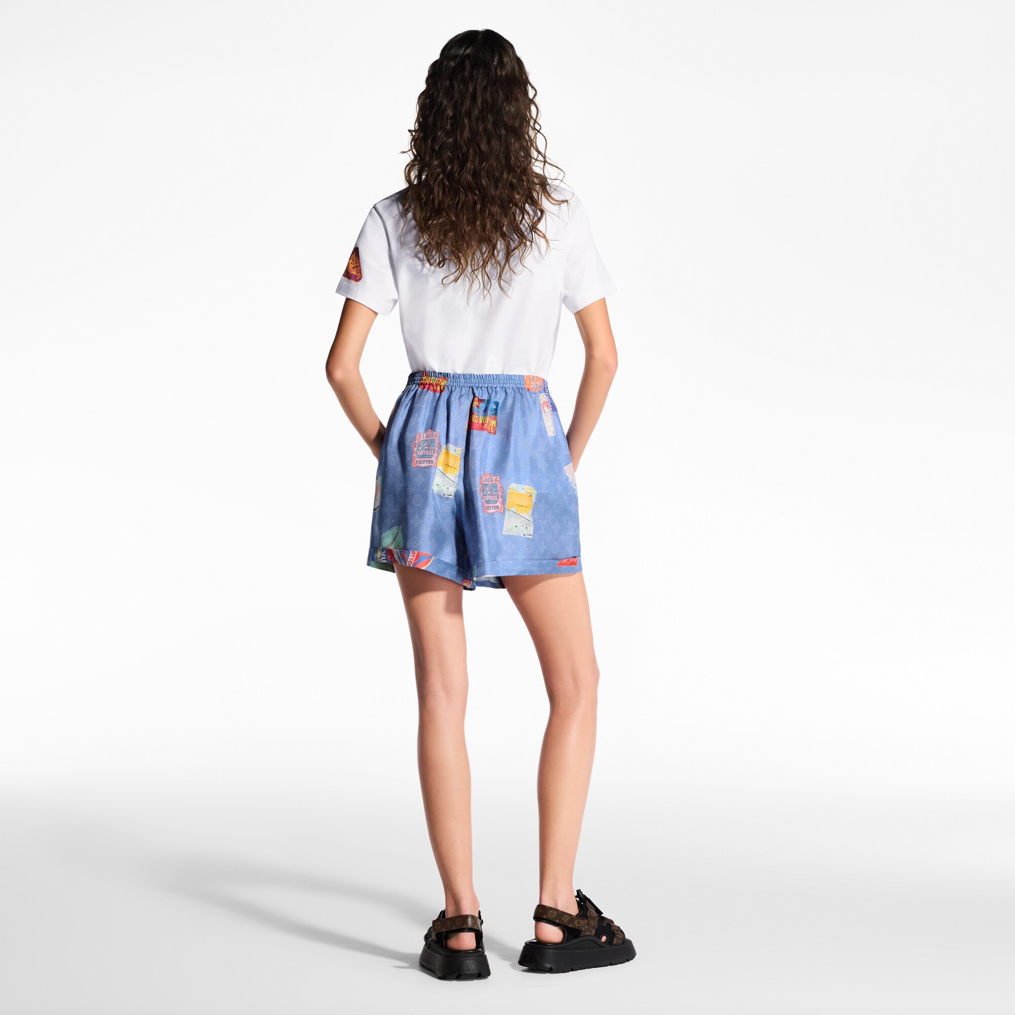Shorts stile boxer con motivo Monogram Mahina e di applicazioni ispirate ai viaggi  Donna Abbigliamento Gonne e Shorts | LOUIS VUITTON (Zoom prodotto)