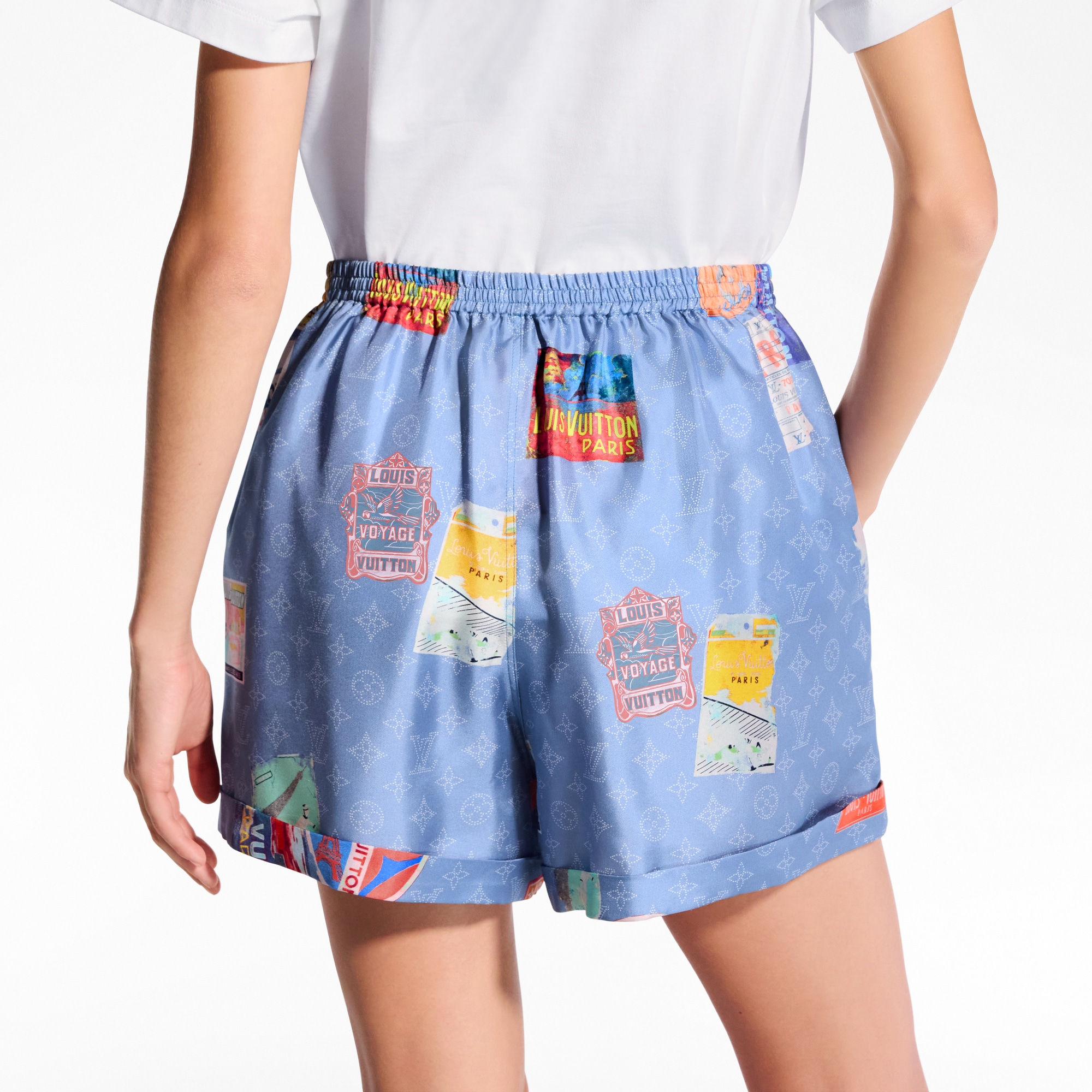 Shorts stile boxer con motivo Monogram Mahina e di applicazioni ispirate ai viaggi  Donna Abbigliamento Gonne e Shorts | LOUIS VUITTON (Zoom prodotto)
