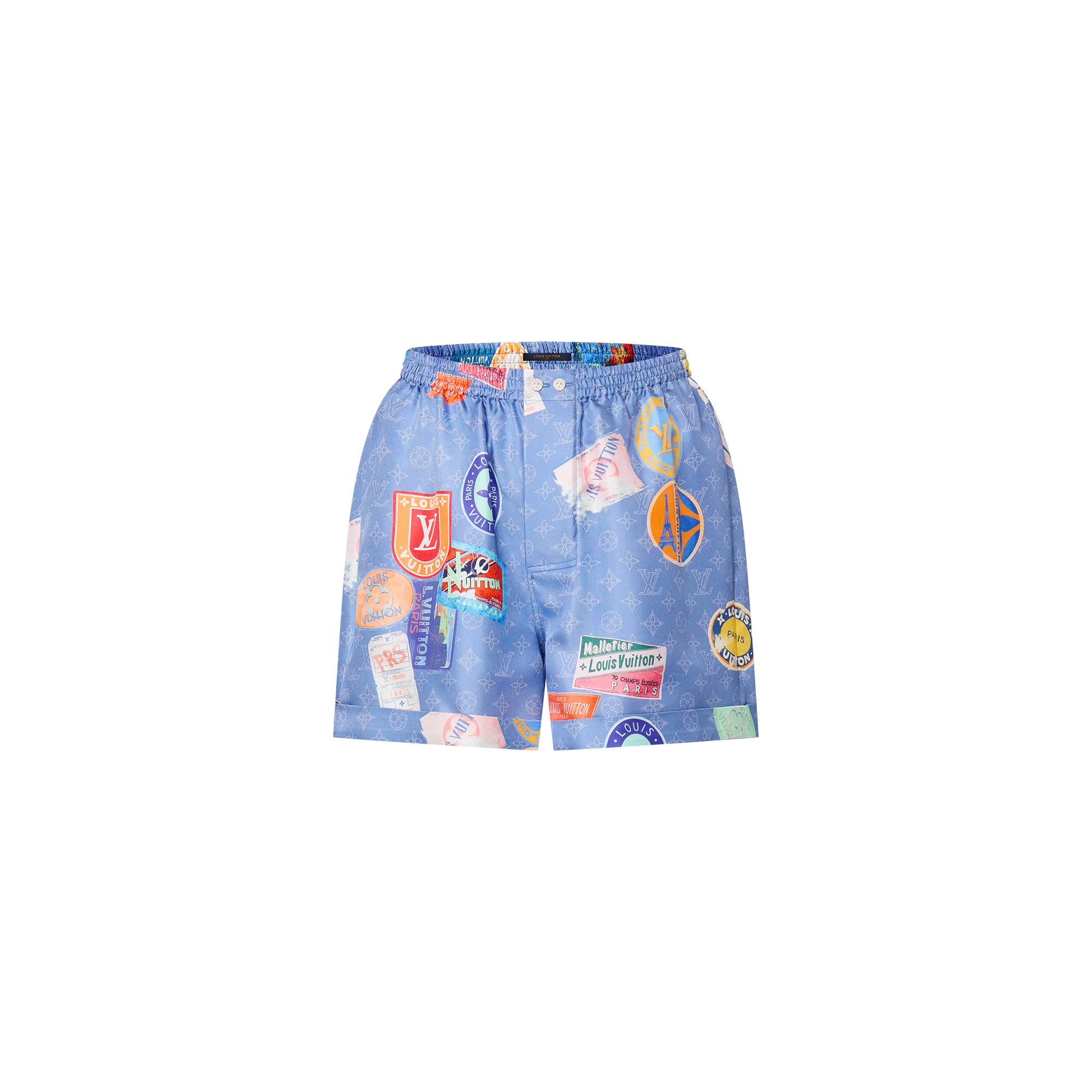 Shorts stile boxer con motivo Monogram Mahina e di applicazioni ispirate ai viaggi  Donna Abbigliamento Gonne e Shorts | LOUIS VUITTON (Zoom prodotto)