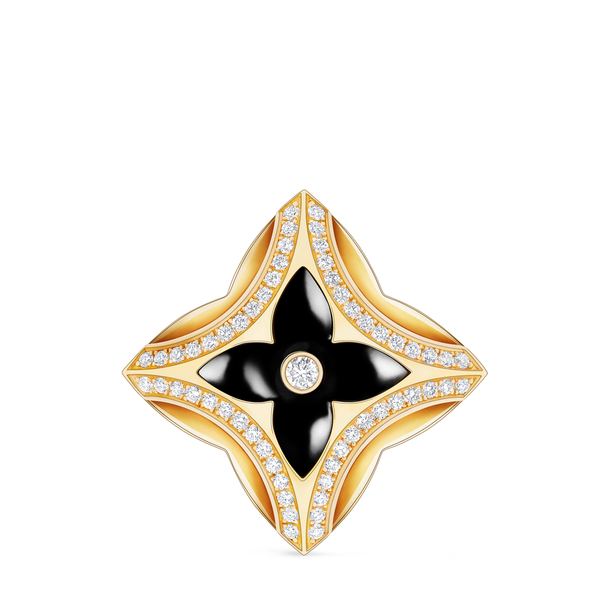Spilla Ever Blossom, oro giallo, onice e diamanti - Gioielli | LOUIS VUITTON