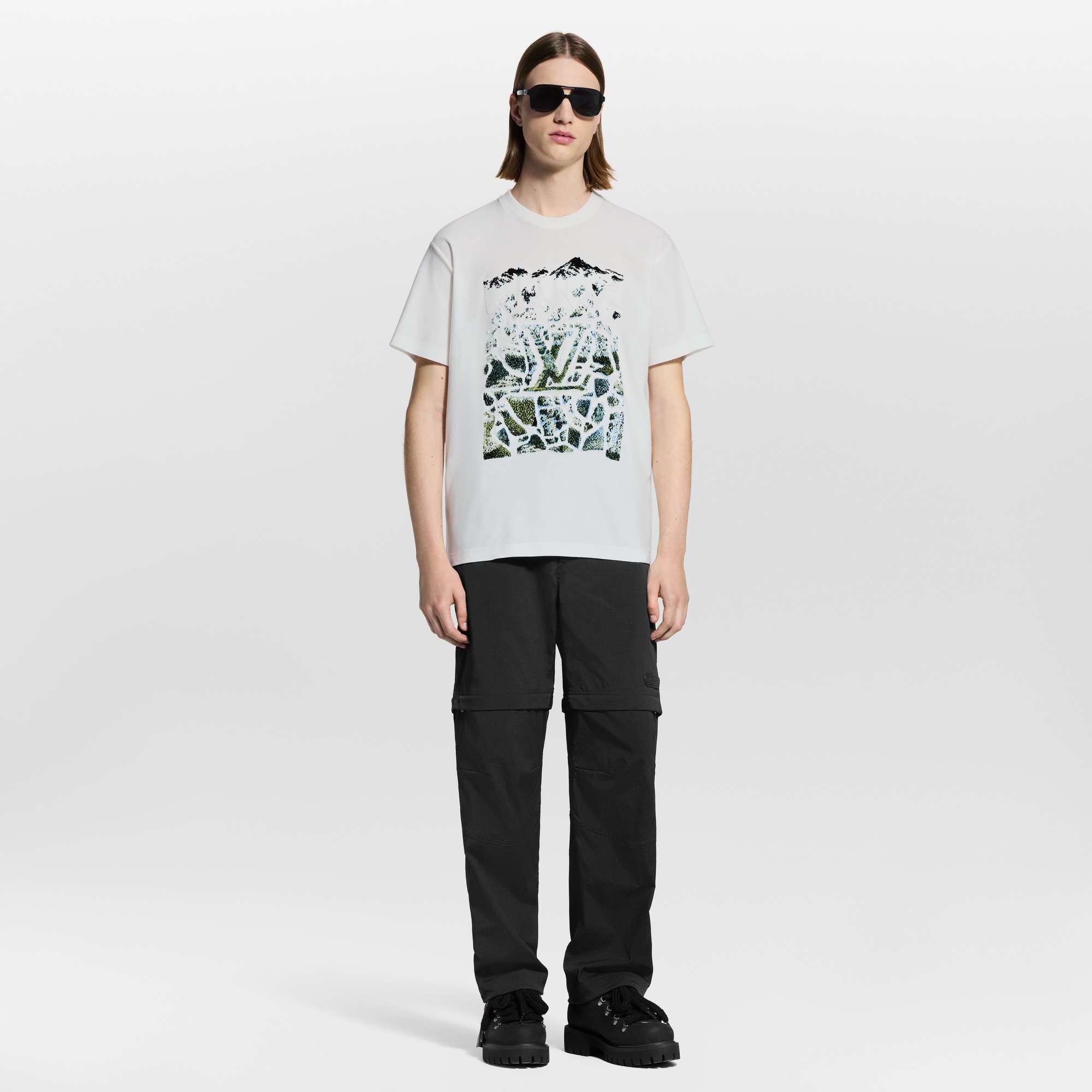 T-shirt a maniche corte in velluto jacquard  Uomo Abbigliamento T-Shirt e Polo | LOUIS VUITTON (Zoom prodotto)