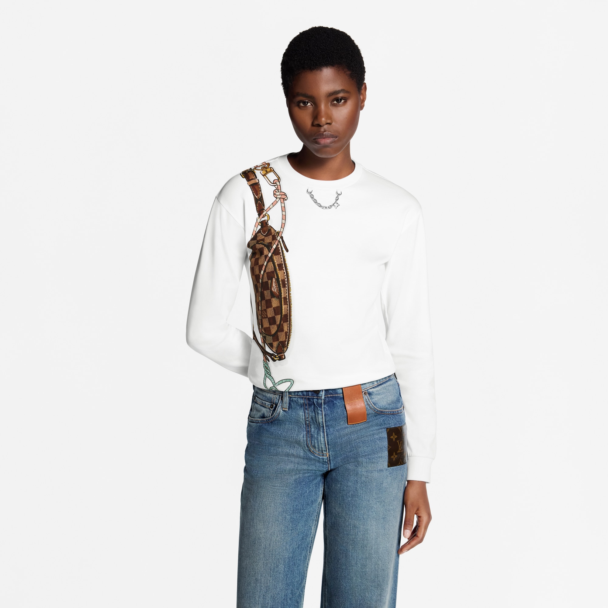 T-shirt a maniche lunghe con motivo Keepit stampato  Donna Abbigliamento Camicie e T-Shirt | LOUIS VUITTON (Zoom prodotto)