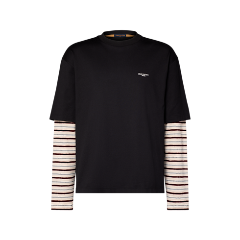 T-shirt a strati con maniche lunghe front view