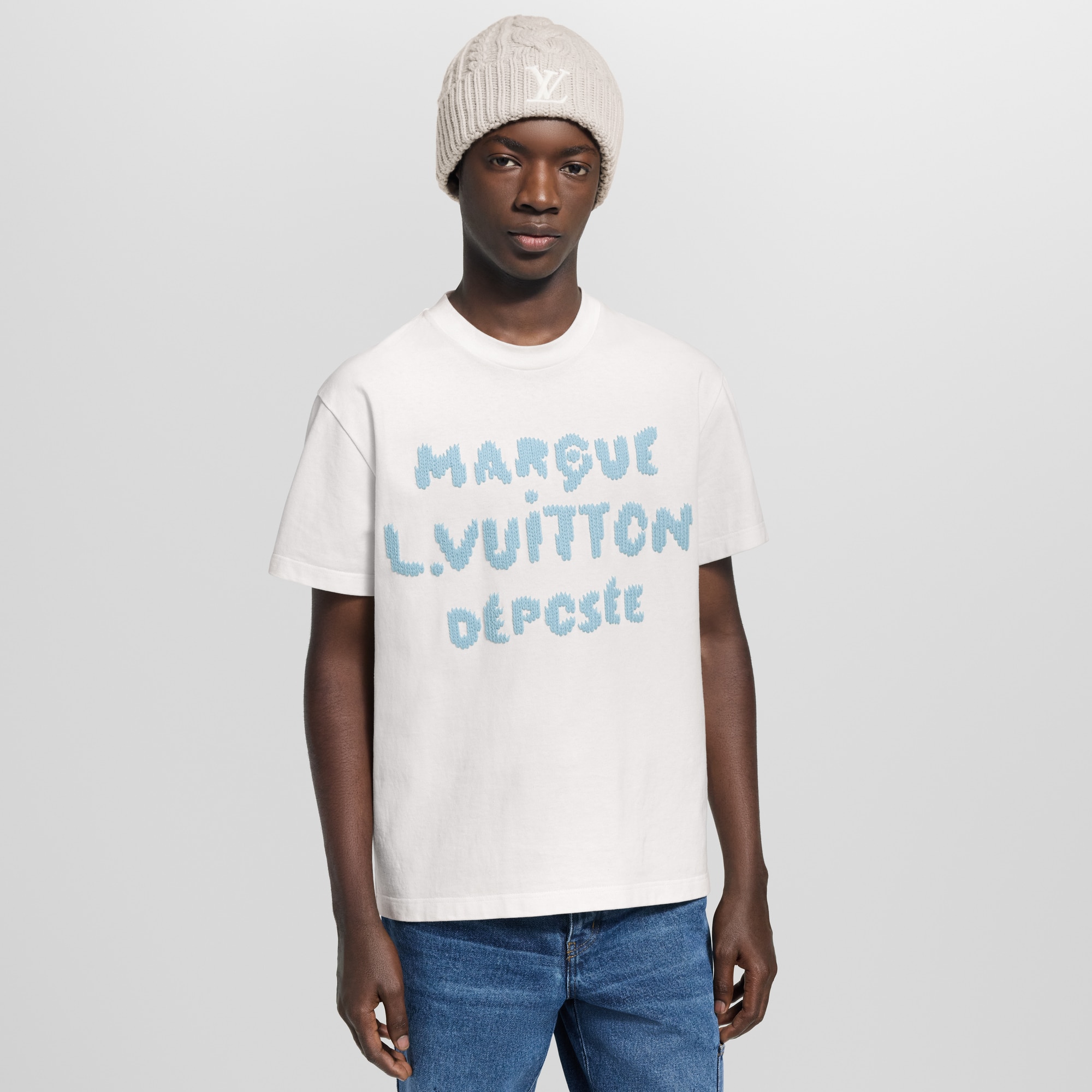 T-shirt con firma ricamata  Uomo Abbigliamento T-Shirt e Polo | LOUIS VUITTON (Zoom prodotto)