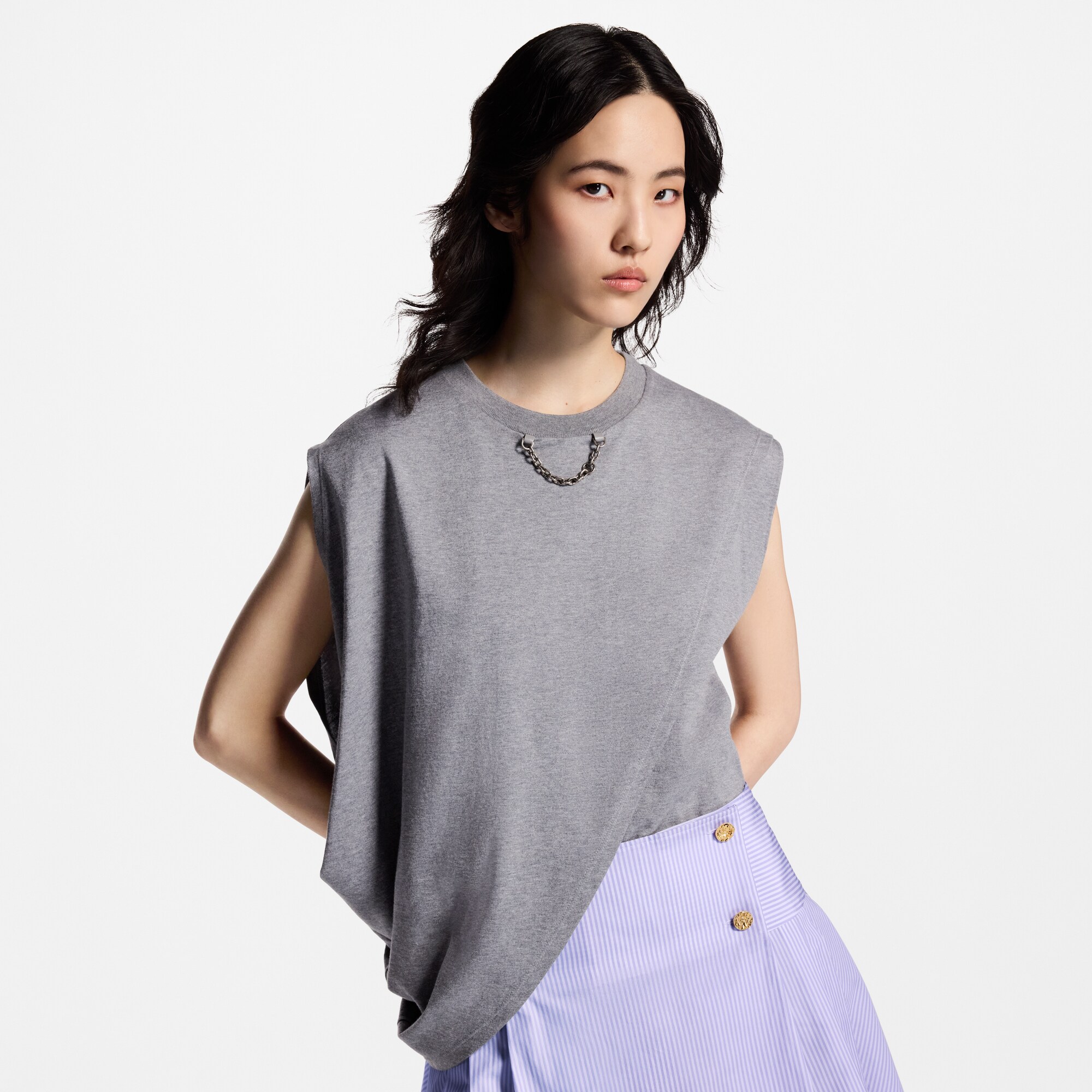 T-shirt con lembo asimmetrico  Donna Abbigliamento Camicie e T-Shirt | LOUIS VUITTON (Zoom prodotto)