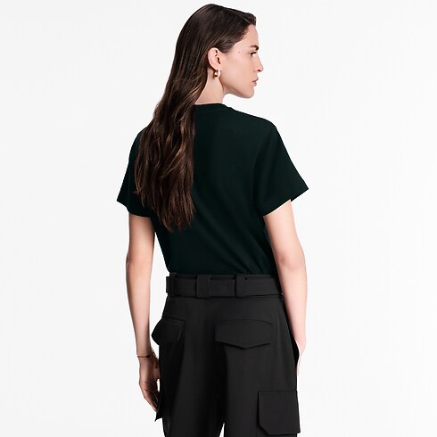 T-shirt con logo LV Circle floccato Donna Abbigliamento Camicie e T-Shirt | LOUIS VUITTON (Zoom prodotto)