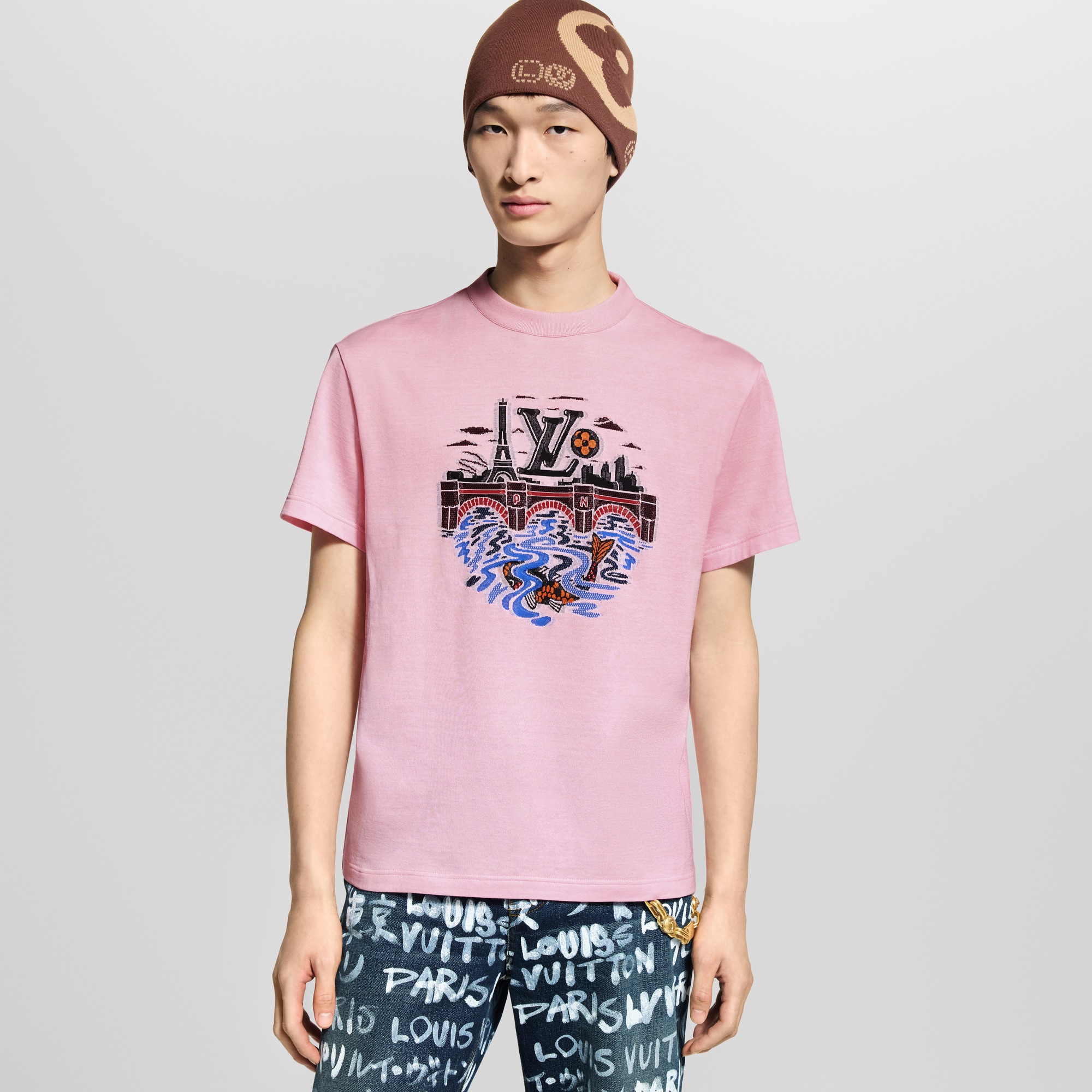 T-shirt con motivo grafico  Uomo Abbigliamento T-Shirt e Polo | LOUIS VUITTON (Zoom prodotto)