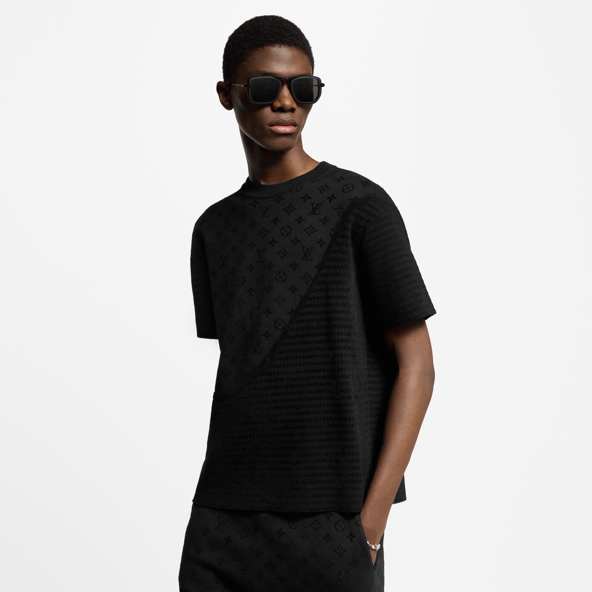 T-shirt con motivo grafico in trama jacquard  Uomo Abbigliamento Tutti i Capi di Abbigliamento | LOUIS VUITTON (Zoom prodotto)
