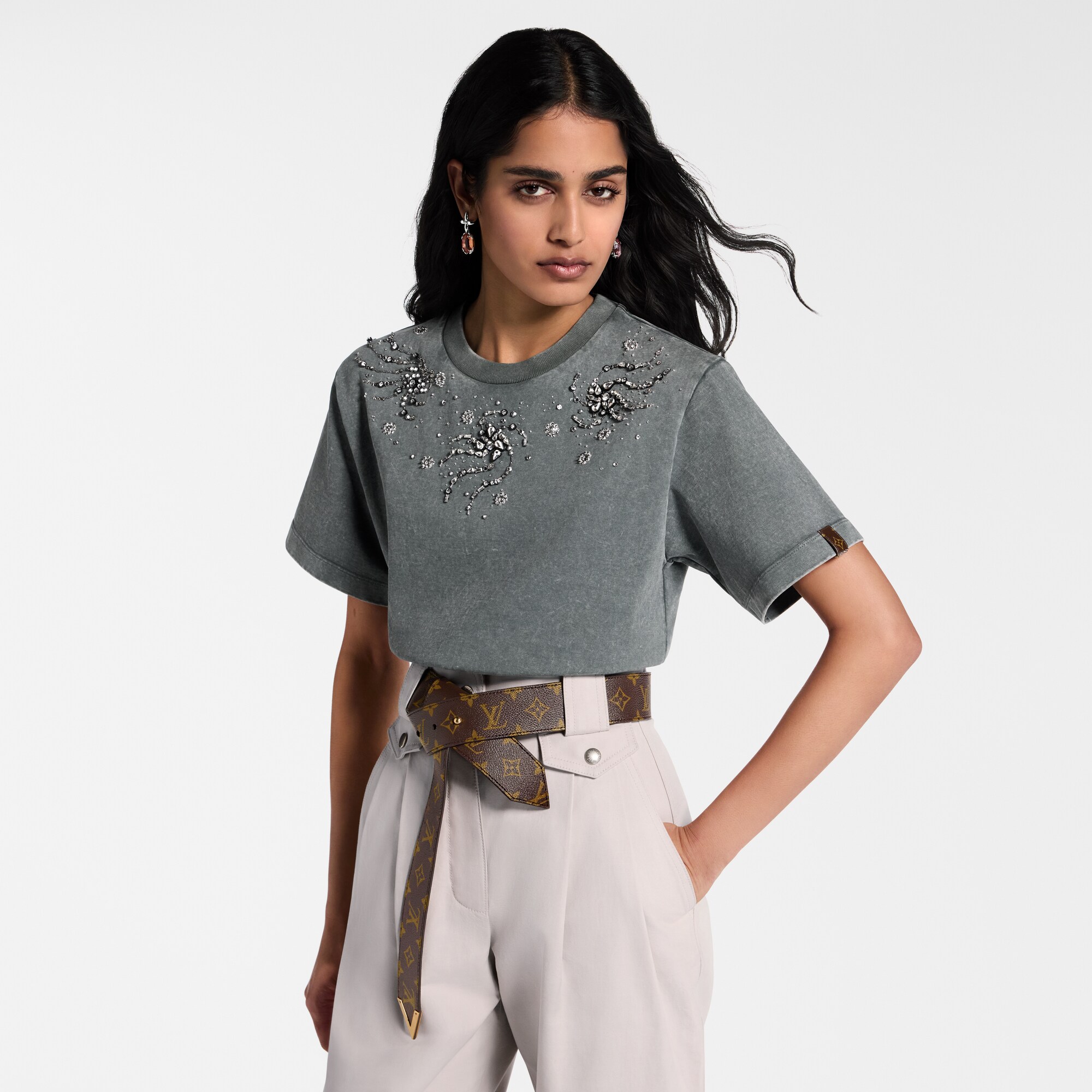 T-shirt con motivo in strass  Donna Abbigliamento Camicie e T-Shirt | LOUIS VUITTON (Zoom prodotto)