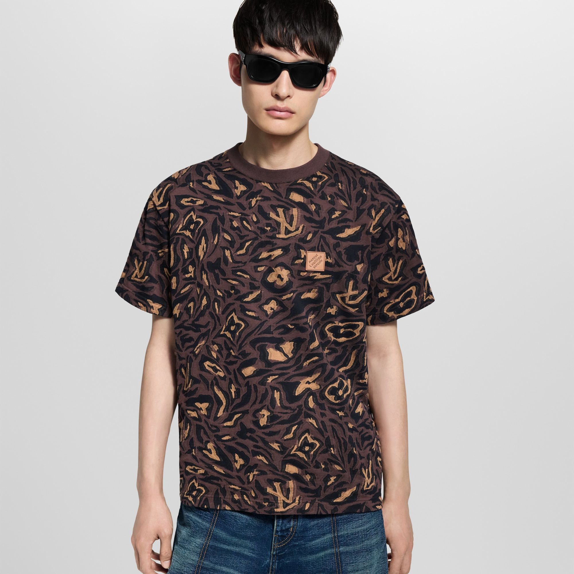T-shirt con motivo in trama jacquard  Uomo Abbigliamento T-Shirt e Polo | LOUIS VUITTON (Zoom prodotto)