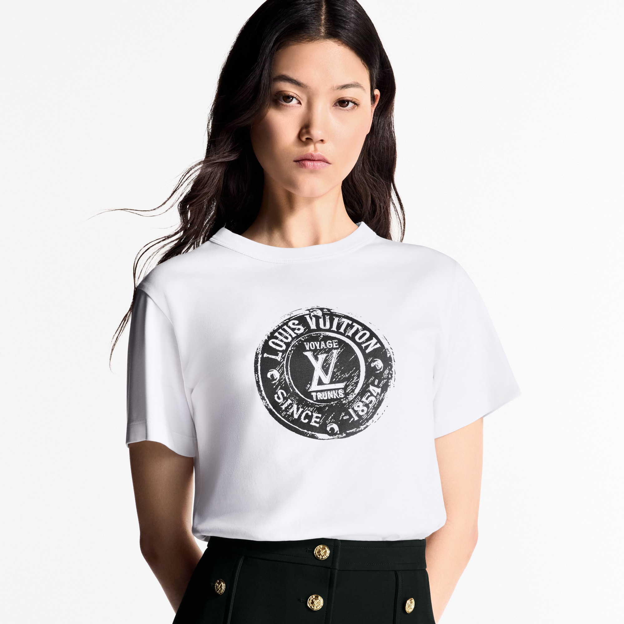 T-shirt con motivo LV Stamp  Donna Abbigliamento Camicie e T-Shirt | LOUIS VUITTON (Zoom prodotto)