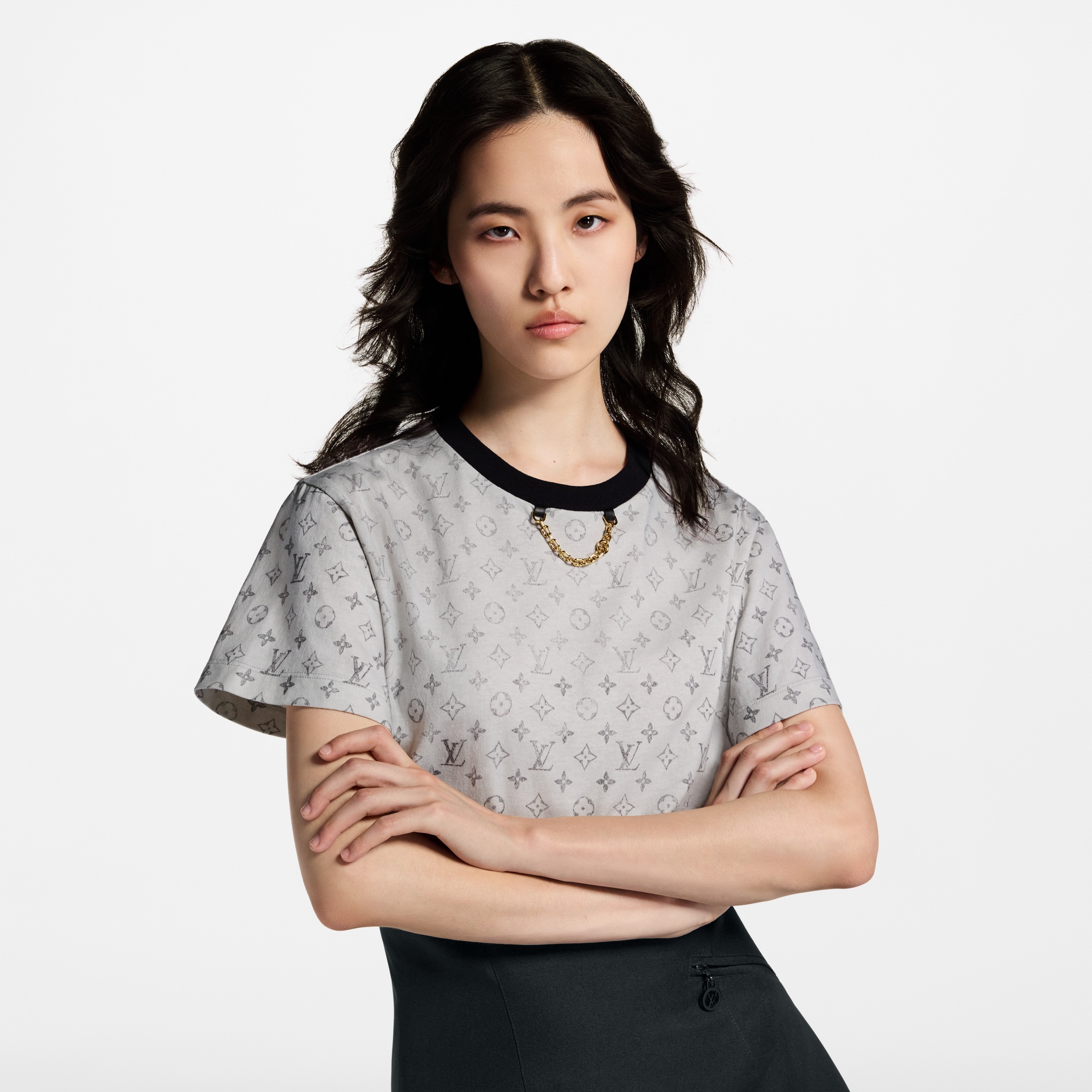 T-shirt con motivo Monogram effetto lavato  Donna Abbigliamento Camicie e T-Shirt | LOUIS VUITTON (Zoom prodotto)