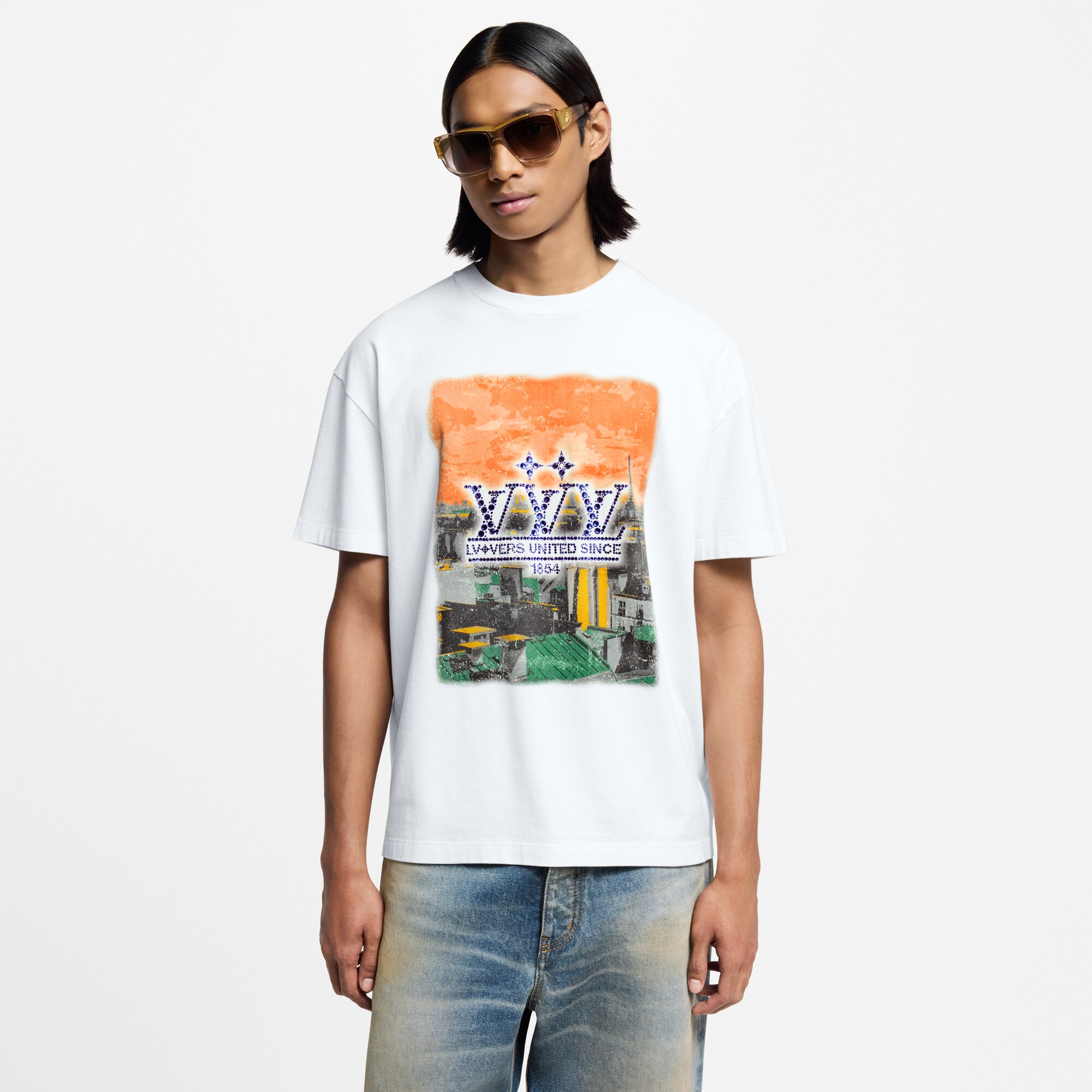 T-shirt in cotone con decoro grafico  Uomo Abbigliamento T-Shirt e Polo | LOUIS VUITTON (Zoom prodotto)