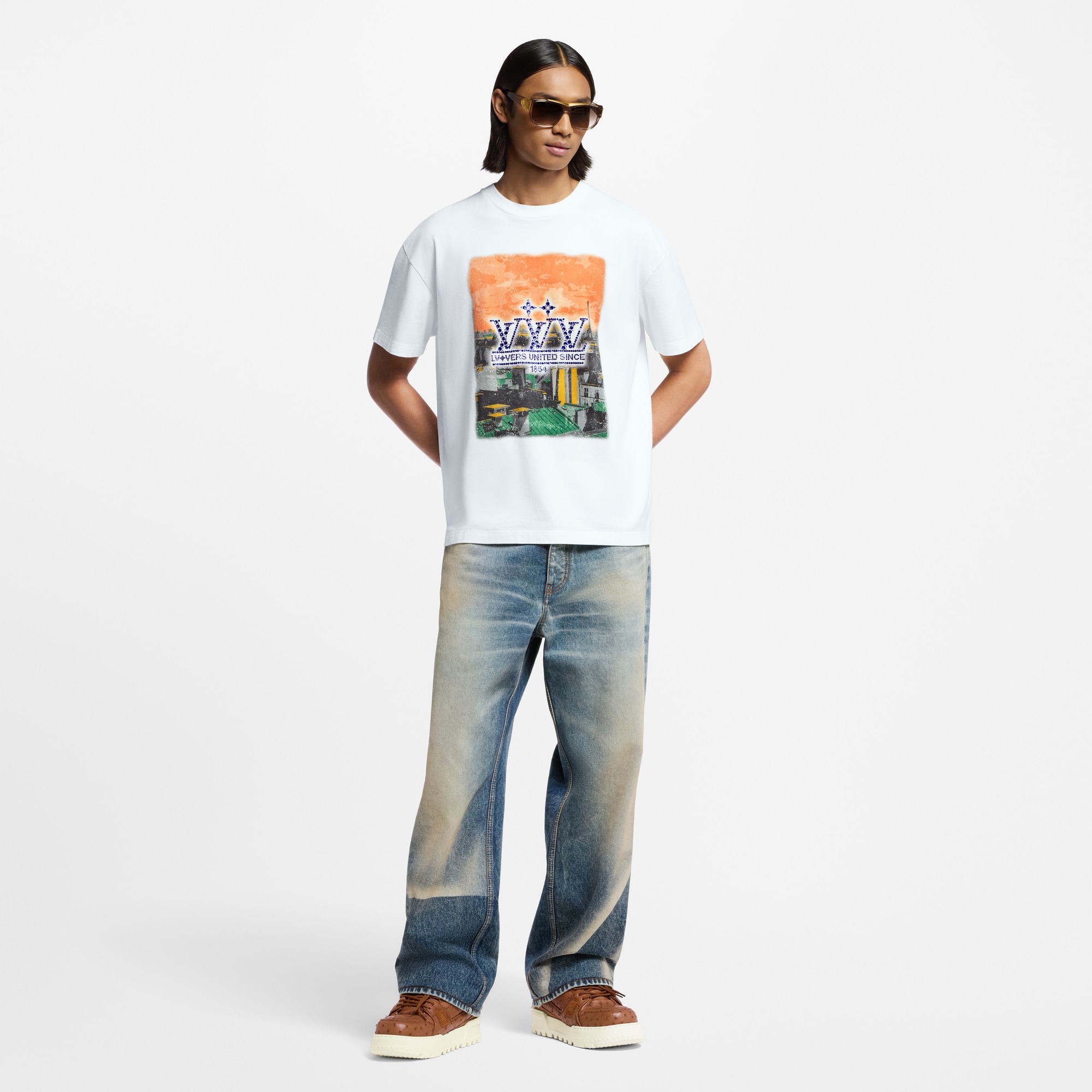 T-shirt in cotone con decoro grafico  Uomo Abbigliamento T-Shirt e Polo | LOUIS VUITTON (Zoom prodotto)