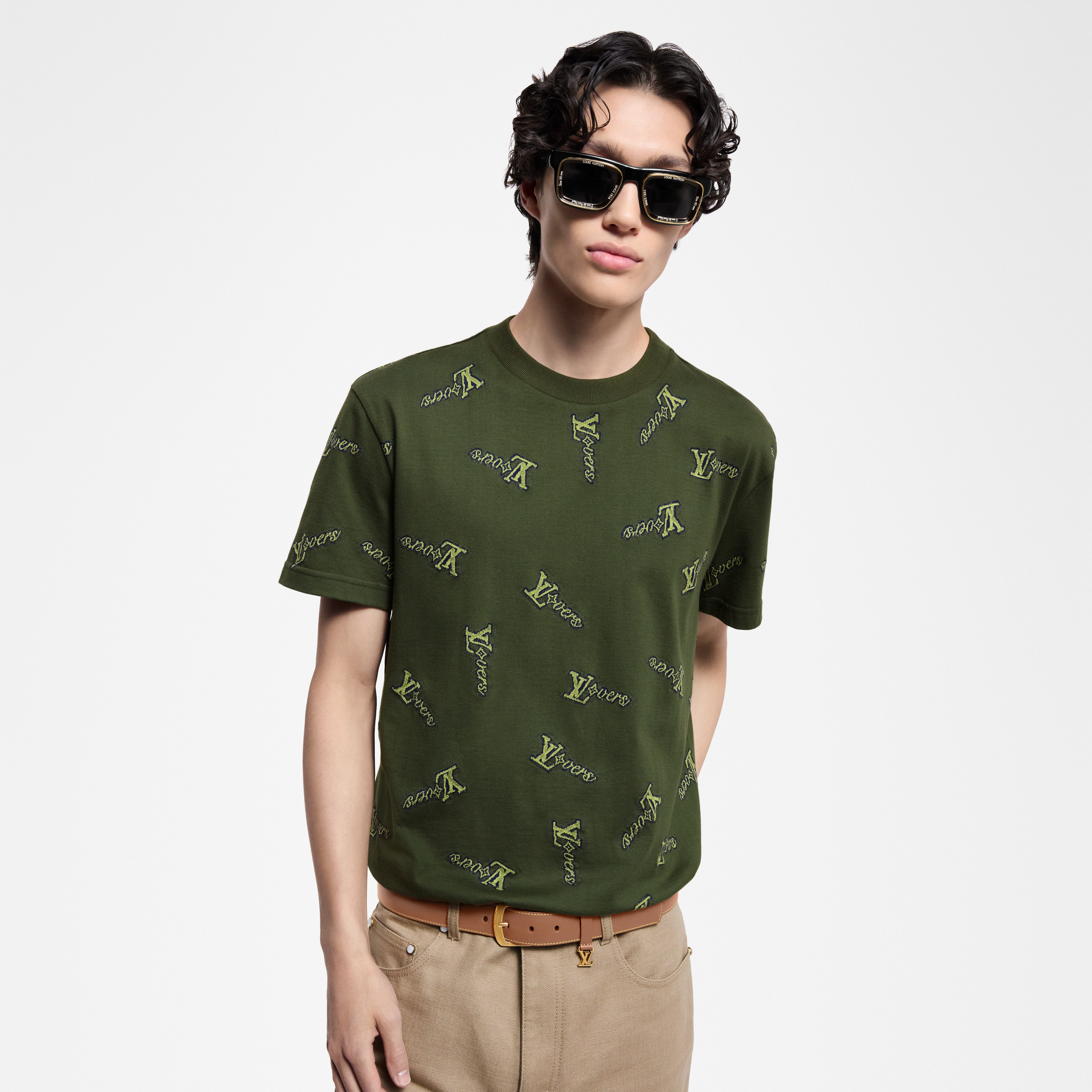 T-shirt in cotone con lavorazione jacquard  Uomo Abbigliamento T-Shirt e Polo | LOUIS VUITTON (Zoom prodotto)