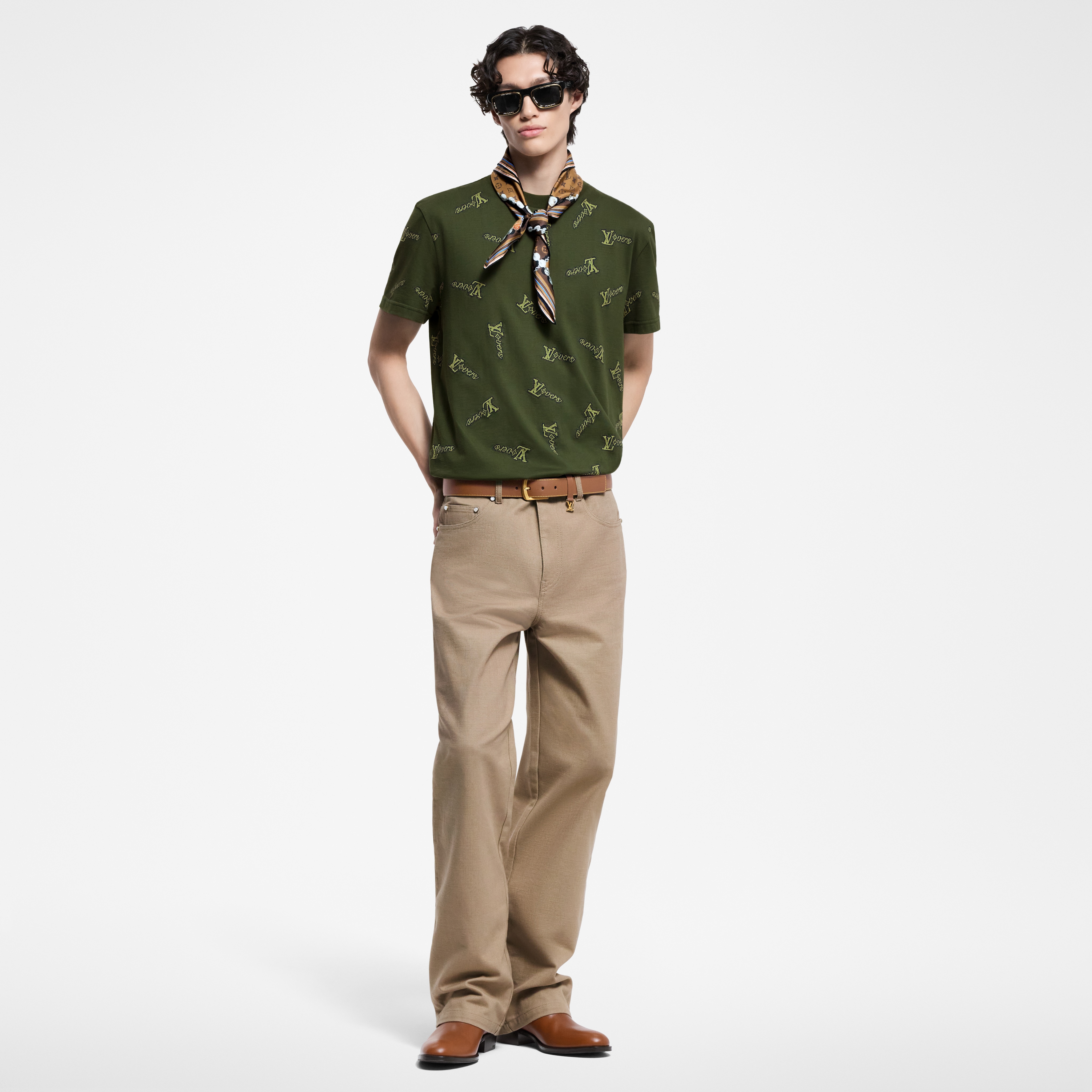 T-shirt in cotone con lavorazione jacquard  Uomo Abbigliamento T-Shirt e Polo | LOUIS VUITTON (Zoom prodotto)