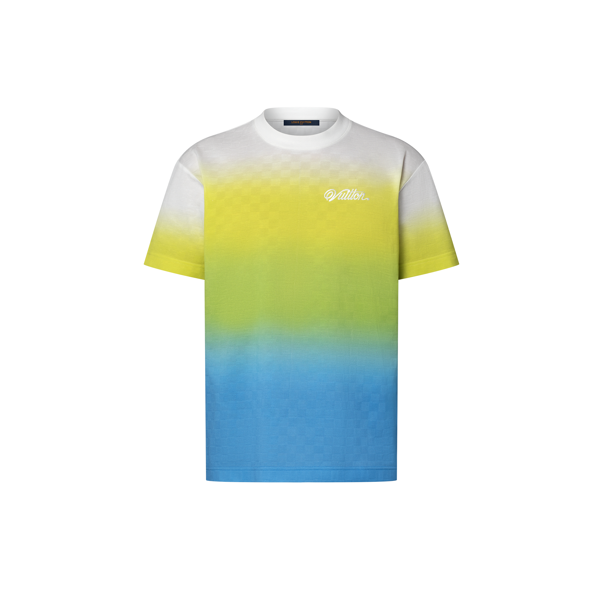 T-shirt in cotone con motivo Damier effetto sfumato in trama jacquard  Uomo Abbigliamento T-Shirt e Polo | LOUIS VUITTON (Zoom prodotto)
