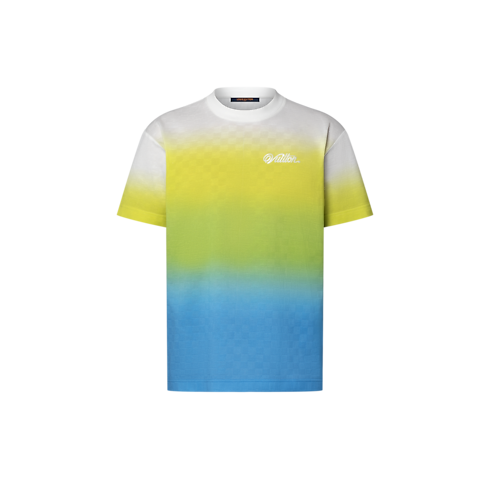 T-shirt in cotone con motivo Damier effetto sfumato in trama jacquard Uomo Abbigliamento T-Shirt e Polo | LOUIS VUITTON (Zoom prodotto)