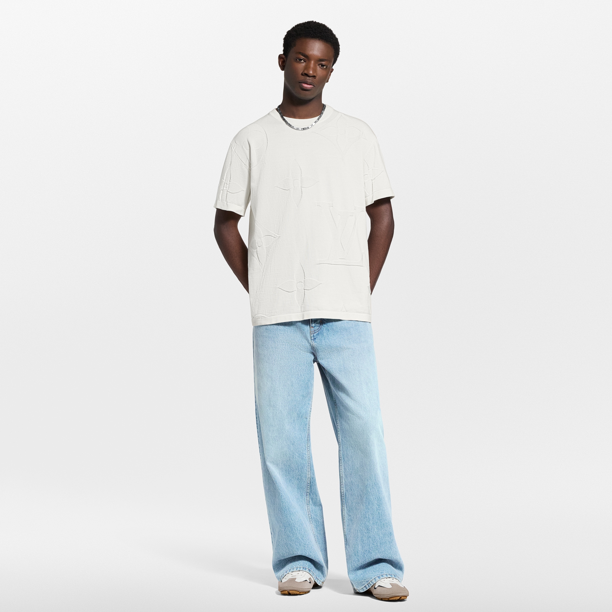 T-shirt in cotone con motivo Monogram  Uomo Abbigliamento Tutti i Capi di Abbigliamento | LOUIS VUITTON (Zoom prodotto)