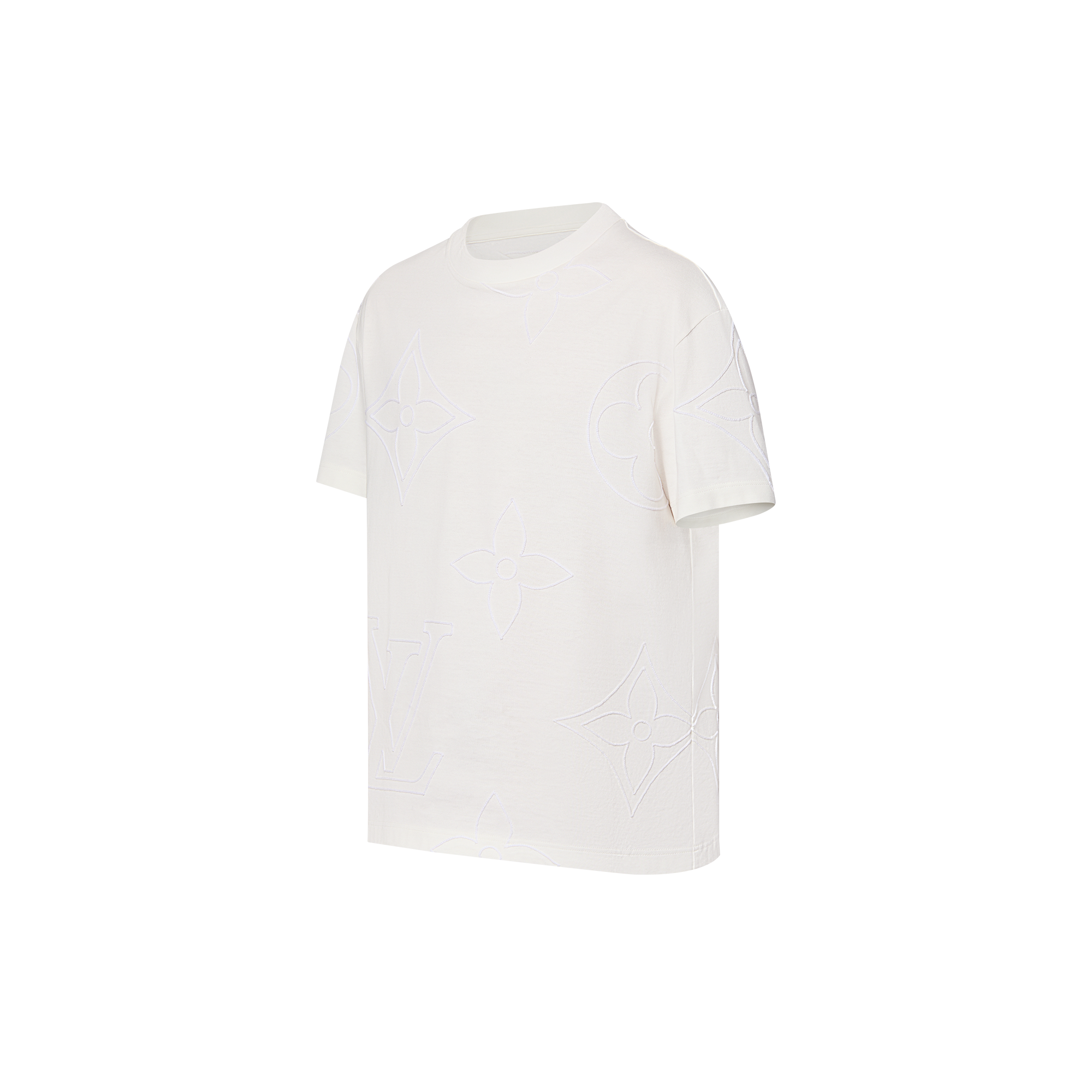 T-shirt in cotone con motivo Monogram ricamato  Uomo Abbigliamento T-Shirt e Polo | LOUIS VUITTON (Zoom prodotto)