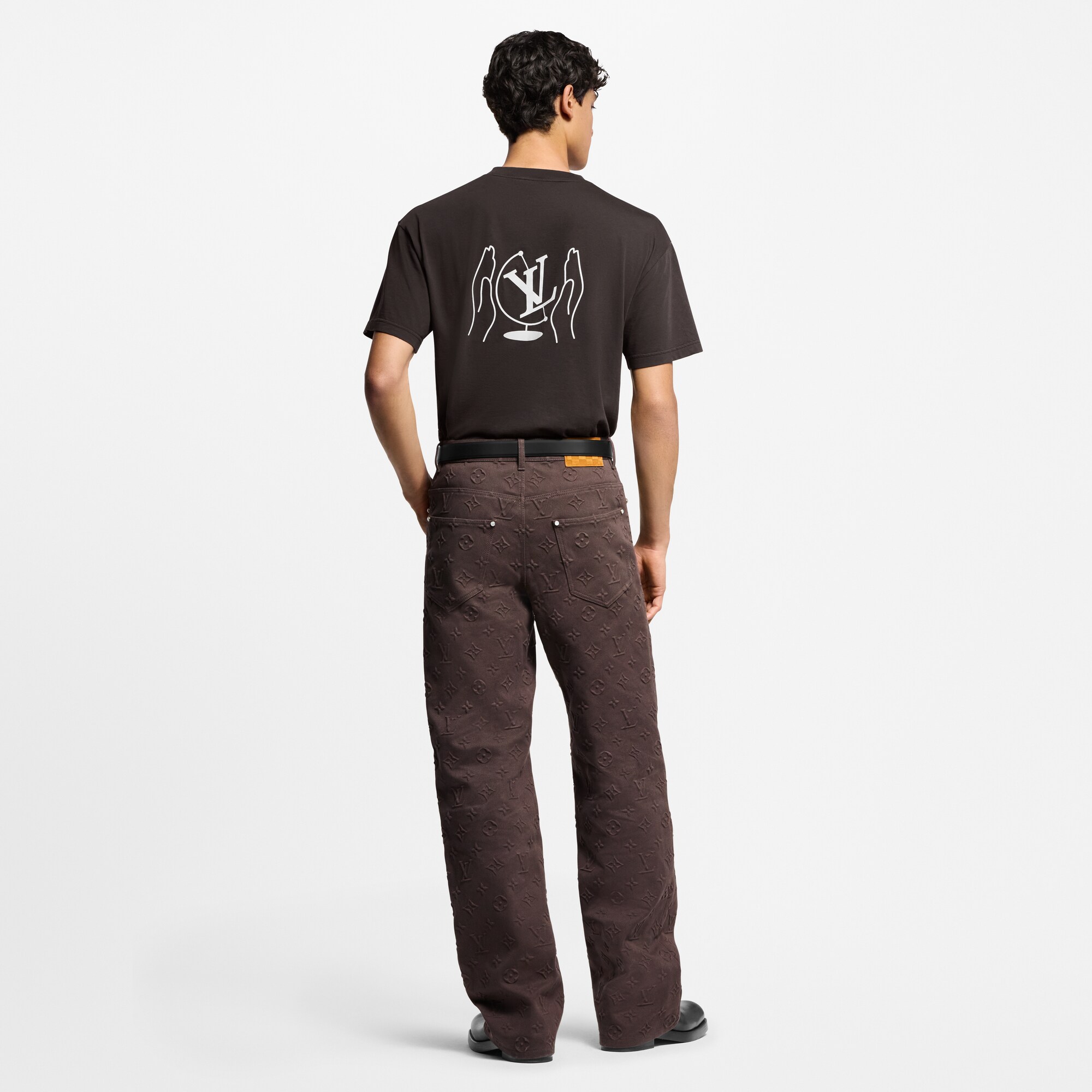 T-shirt in cotone lavato con stampa  Uomo Abbigliamento T-Shirt e Polo | LOUIS VUITTON (Zoom prodotto)