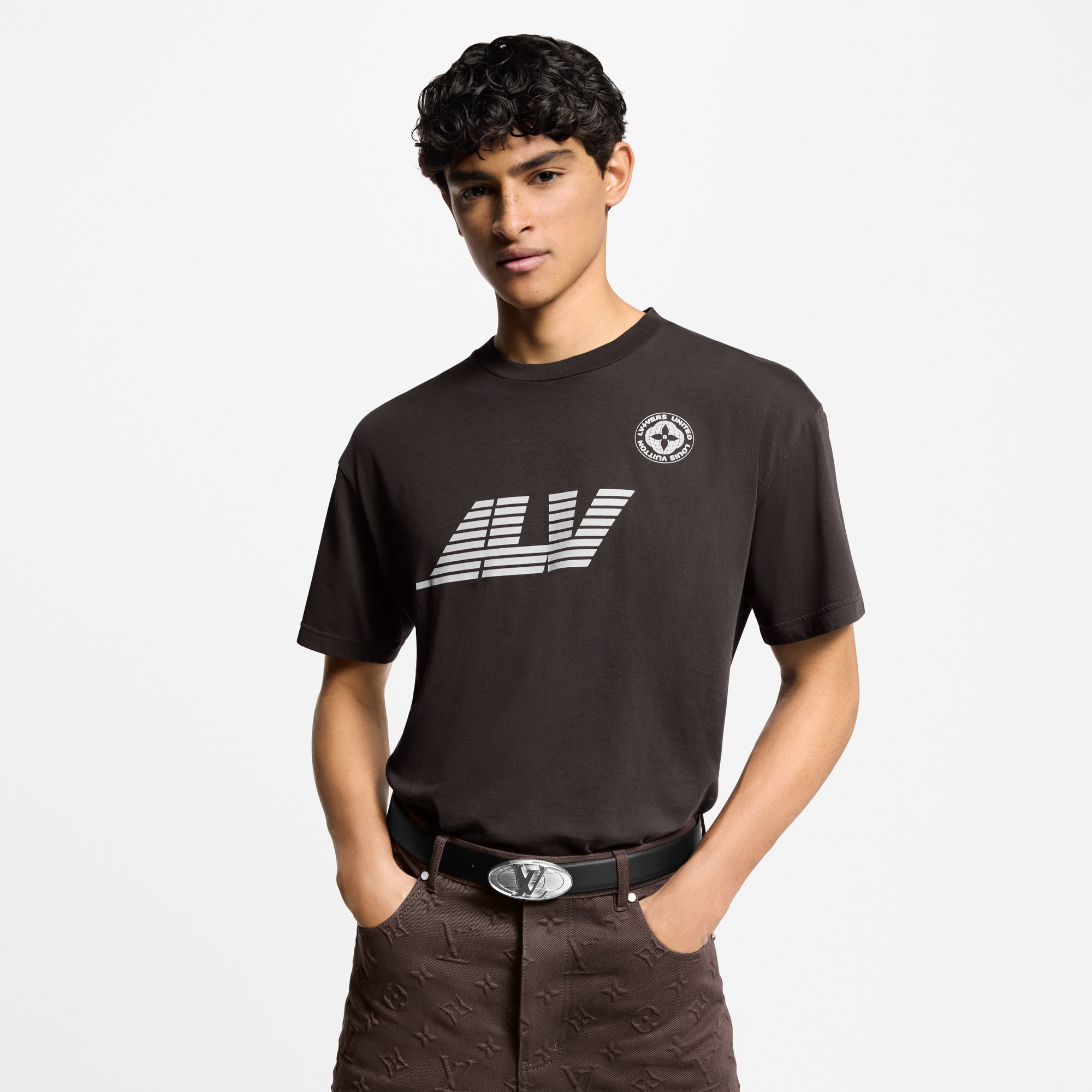 T-shirt in cotone lavato con stampa  Uomo Abbigliamento T-Shirt e Polo | LOUIS VUITTON (Zoom prodotto)