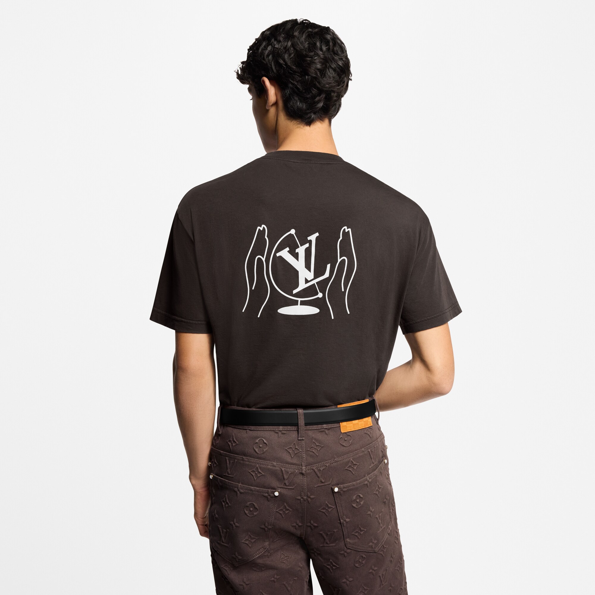 T-shirt in cotone lavato con stampa  Uomo Abbigliamento T-Shirt e Polo | LOUIS VUITTON (Zoom prodotto)