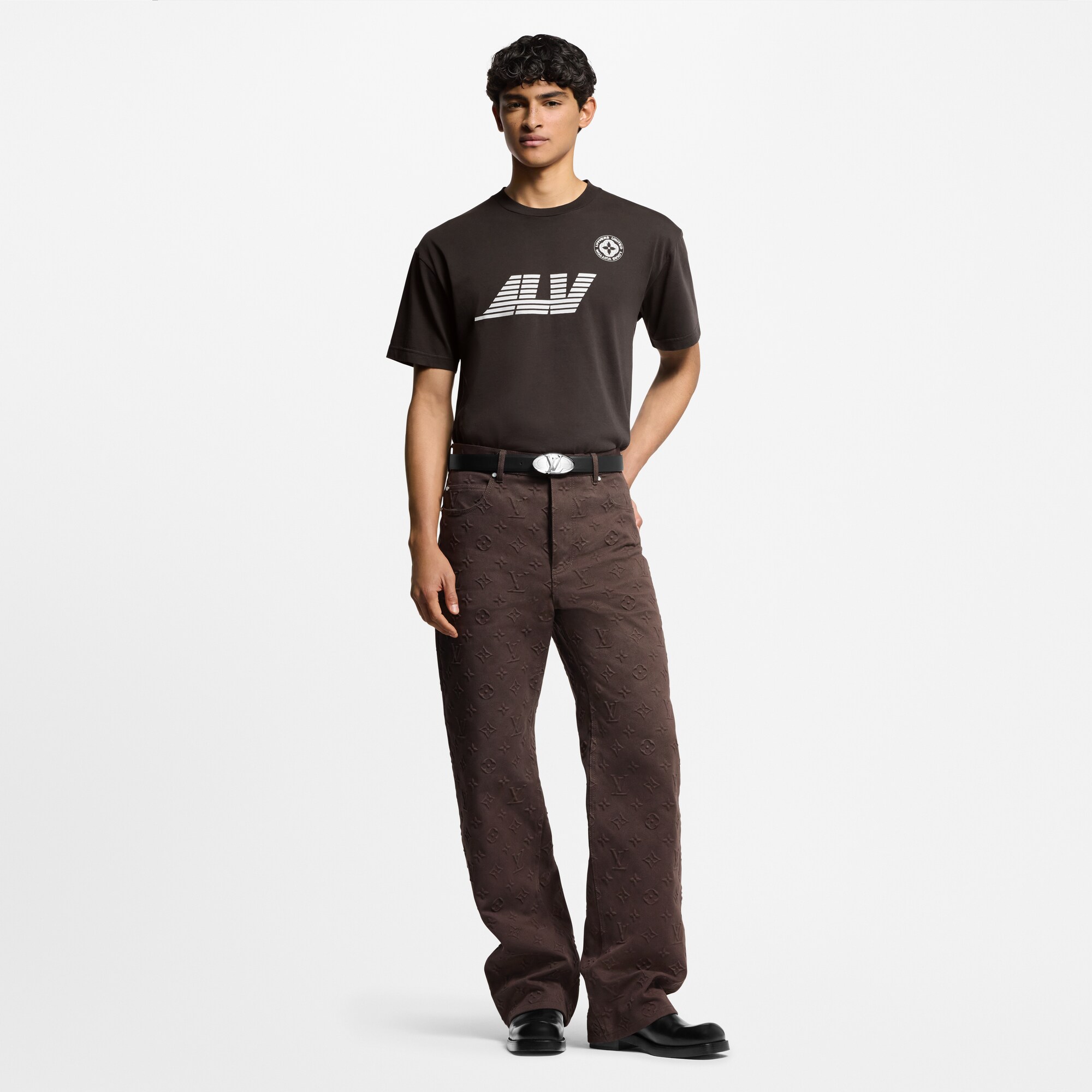 T-shirt in cotone lavato con stampa  Uomo Abbigliamento T-Shirt e Polo | LOUIS VUITTON (Zoom prodotto)