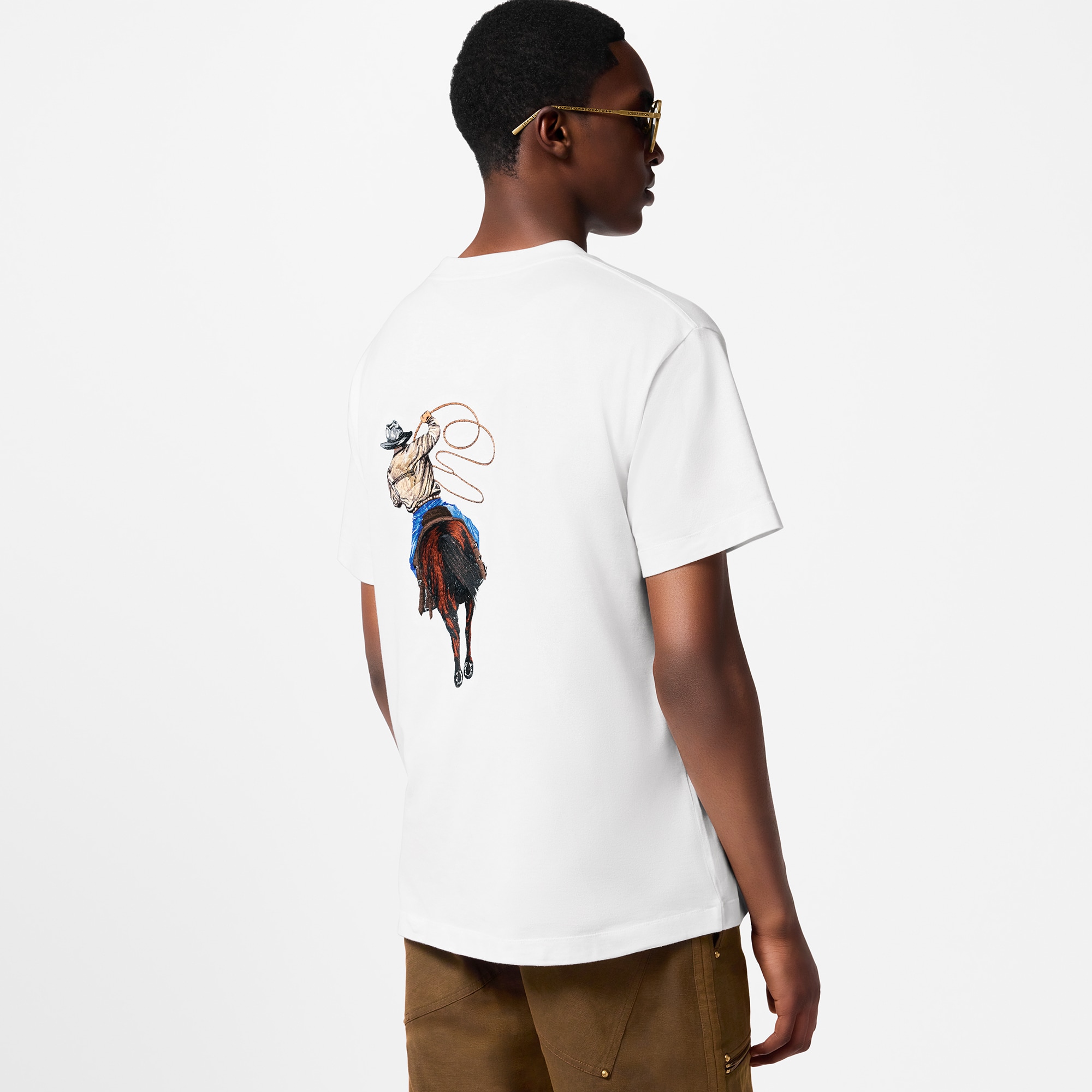 T-shirt in cotone ricamata e con motivo grafico  Uomo Abbigliamento T-Shirt e Polo | LOUIS VUITTON (Zoom prodotto)