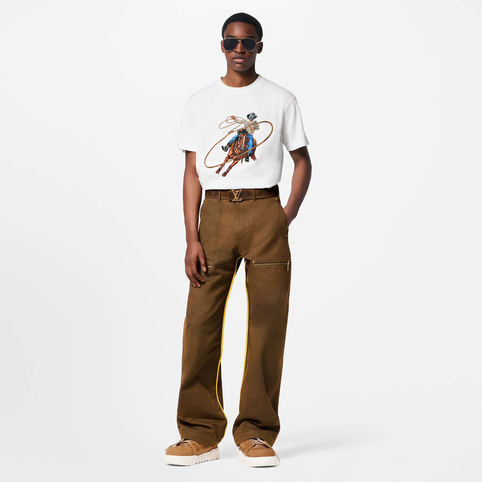 T-shirt in cotone ricamata e con motivo grafico  Uomo Abbigliamento T-Shirt e Polo | LOUIS VUITTON (Zoom prodotto)