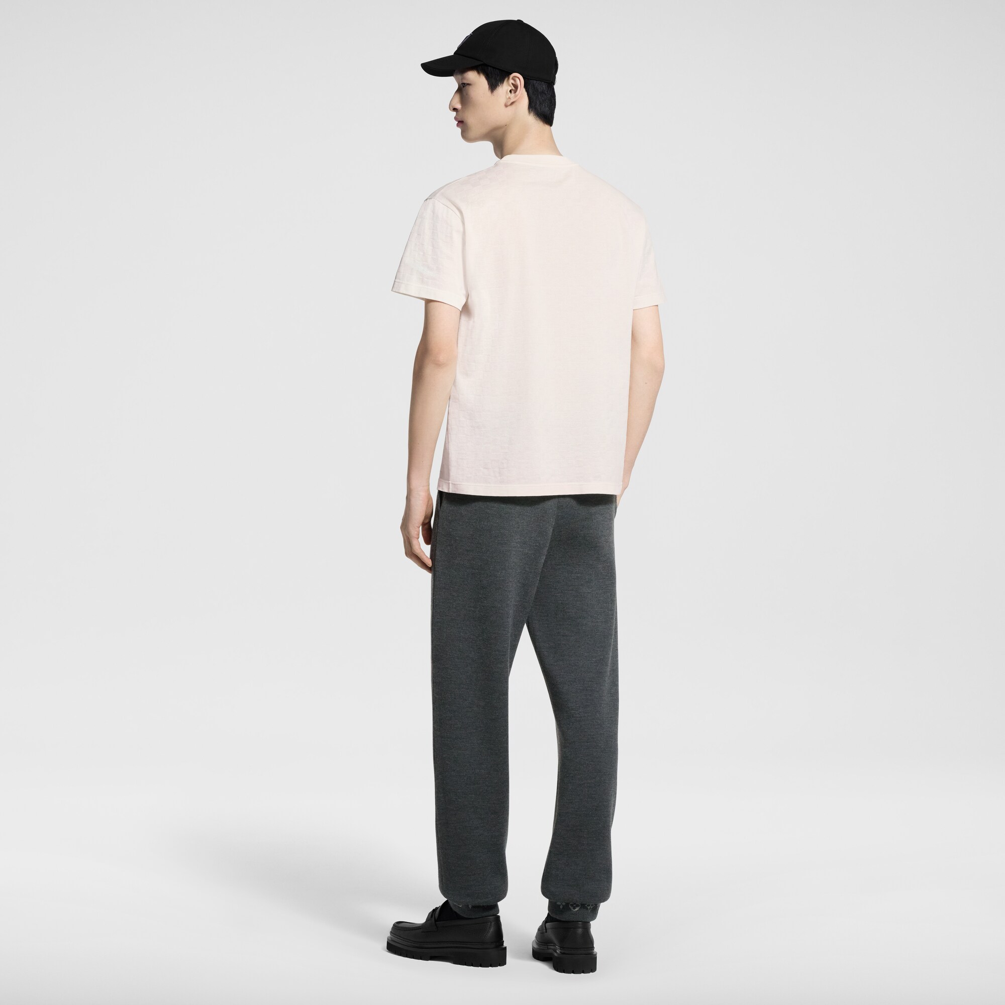 T-shirt in piqué di cotone con motivo Damier  Uomo Abbigliamento T-Shirt e Polo | LOUIS VUITTON (Zoom prodotto)