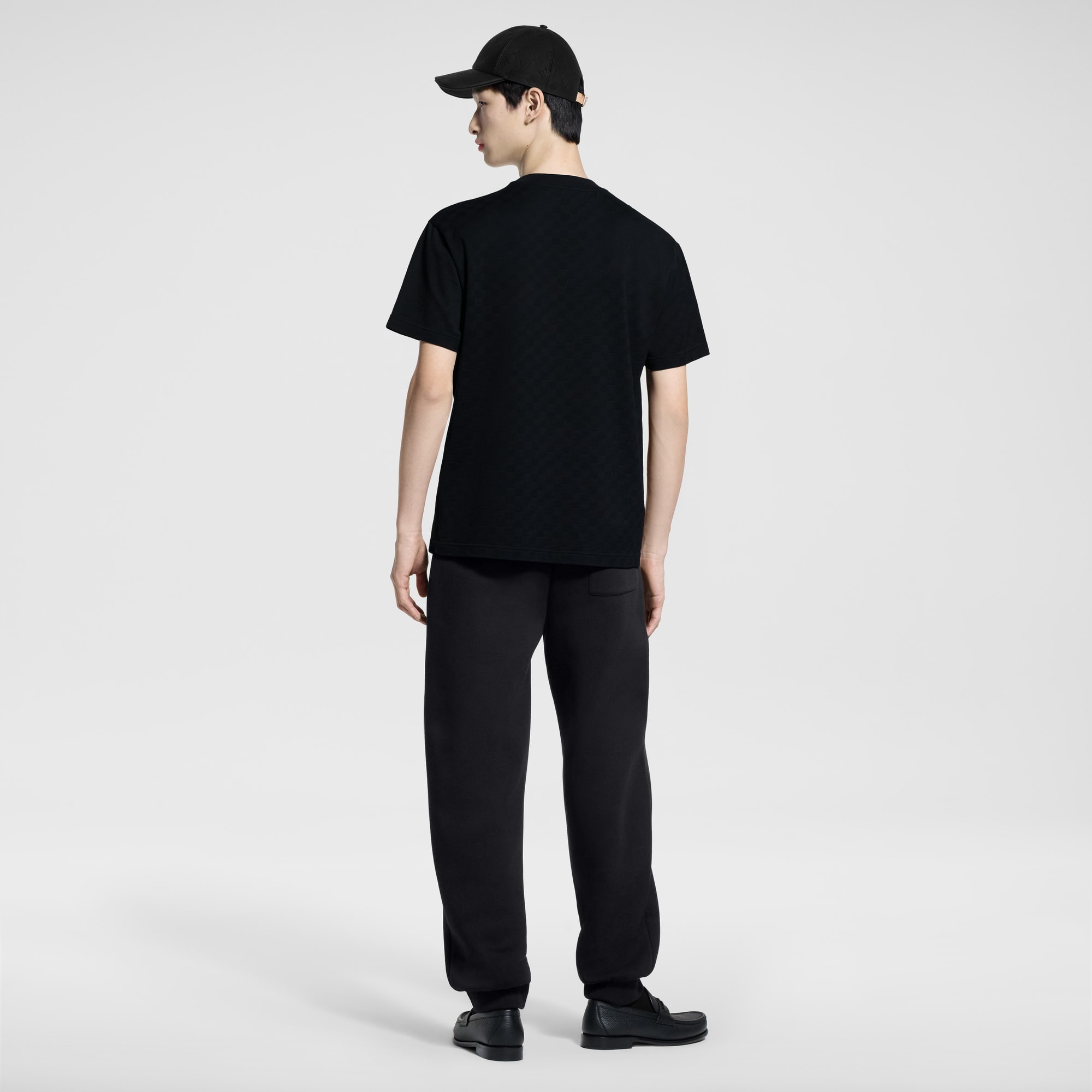 T-shirt in piqué di cotone con motivo Damier  Uomo Abbigliamento T-Shirt e Polo | LOUIS VUITTON (Zoom prodotto)
