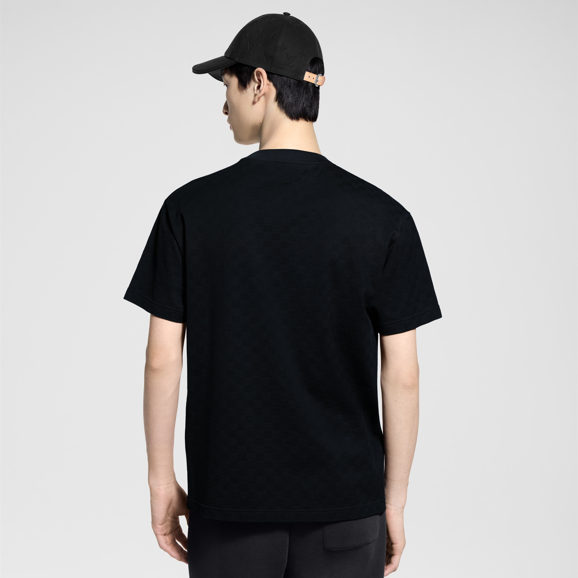 T-shirt in piqué di cotone con motivo Damier  Uomo Abbigliamento T-Shirt e Polo | LOUIS VUITTON (Zoom prodotto)