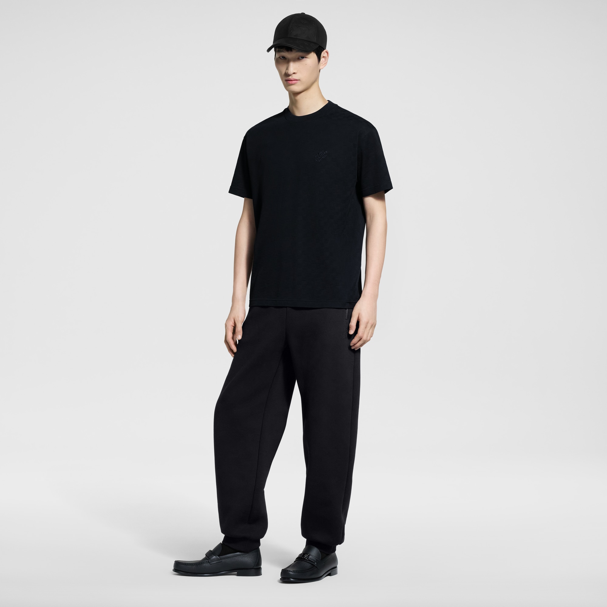 T-shirt in piqué di cotone con motivo Damier  Uomo Abbigliamento T-Shirt e Polo | LOUIS VUITTON (Zoom prodotto)