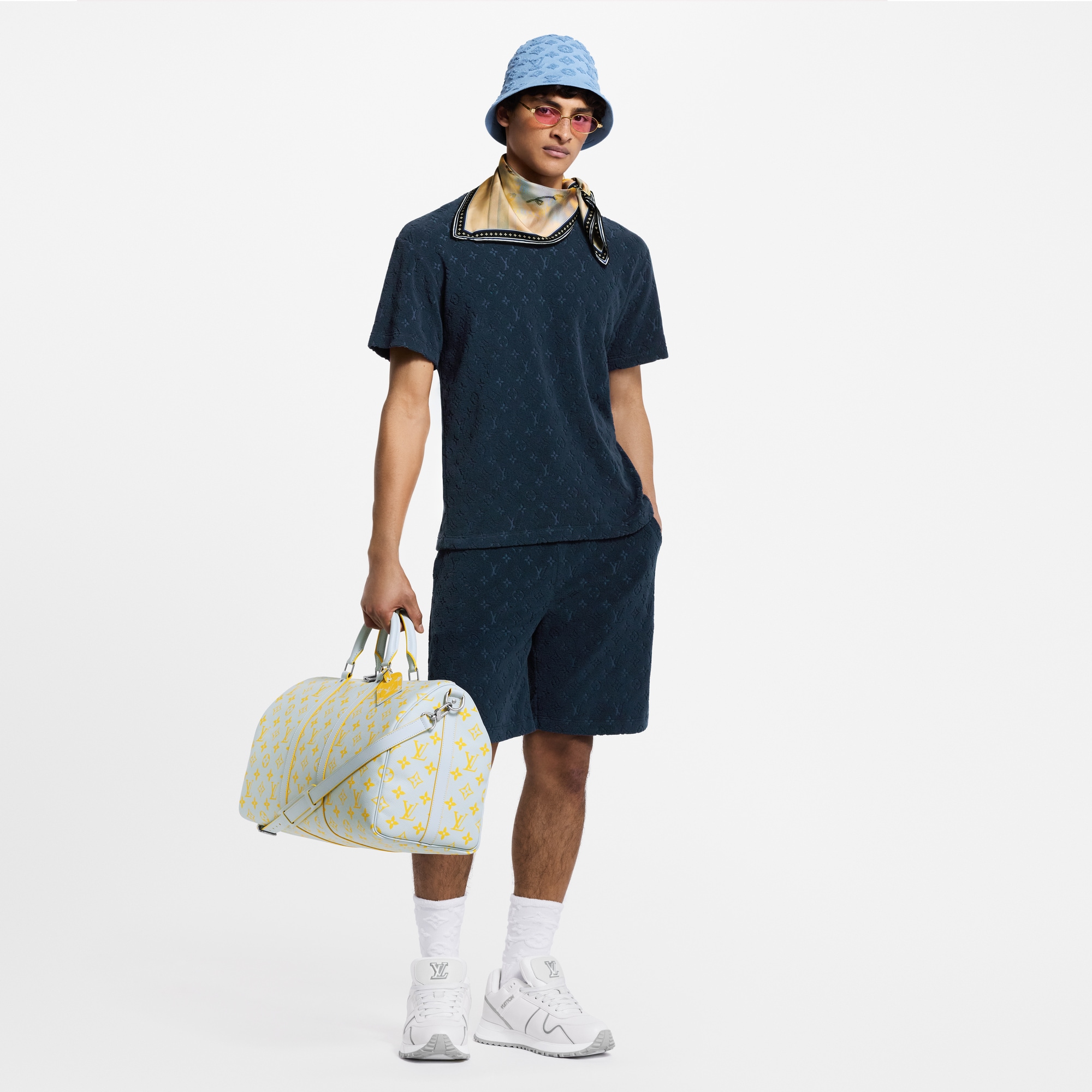 T-shirt in spugna con motivo Monogram  Uomo Abbigliamento T-Shirt e Polo | LOUIS VUITTON (Zoom prodotto)