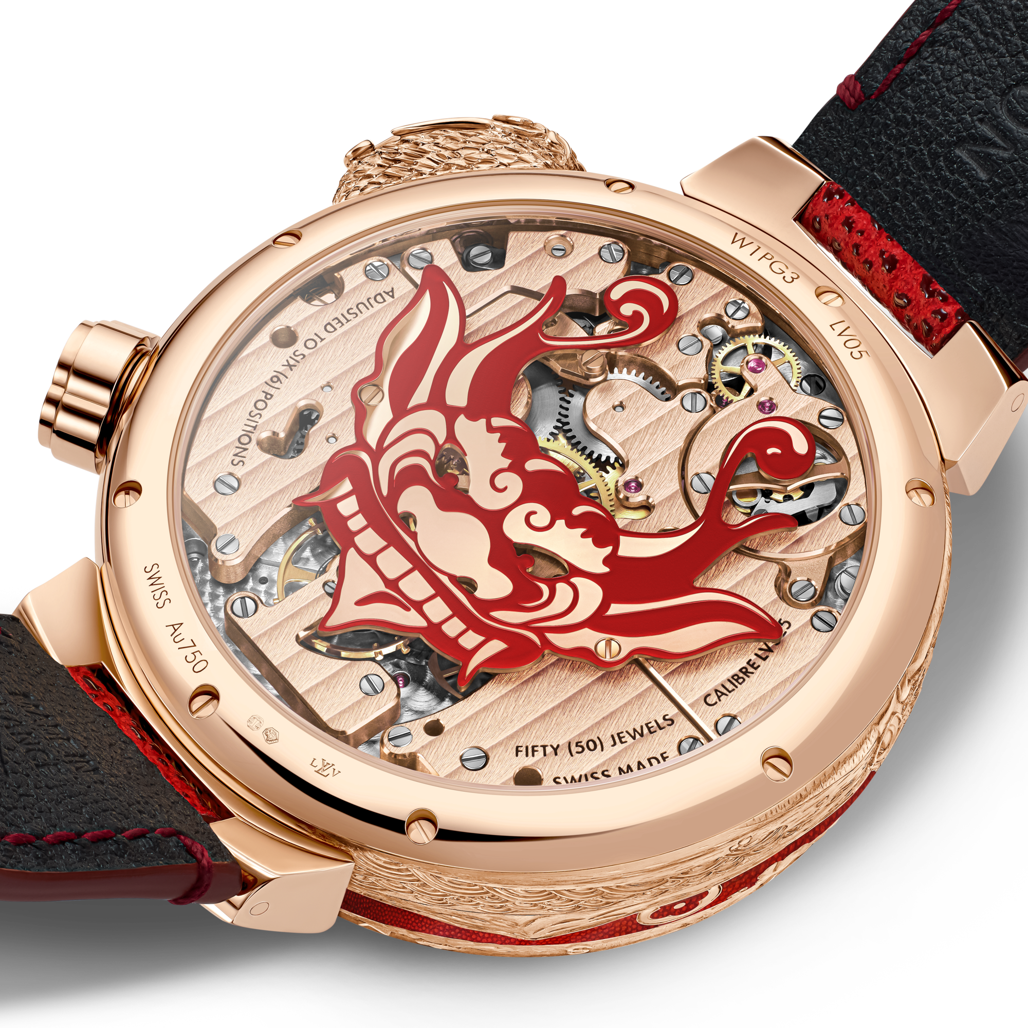 Tambour Bushido Automata, orologio manuale, 46,8 mm, oro rosa  Orologi Tutti gli orologi } | LOUIS VUITTON (Zoom prodotto)